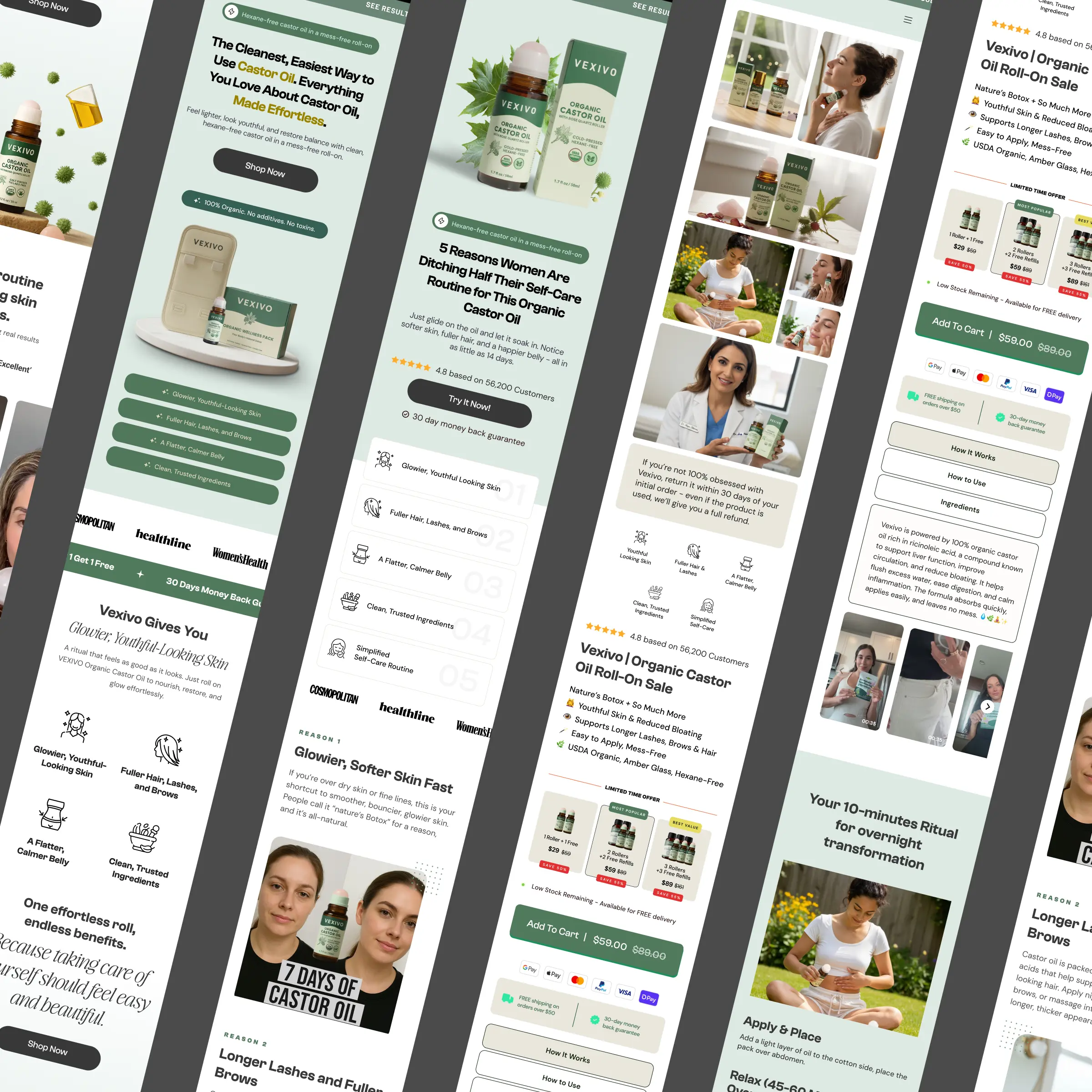 Vexivo mobile screens
