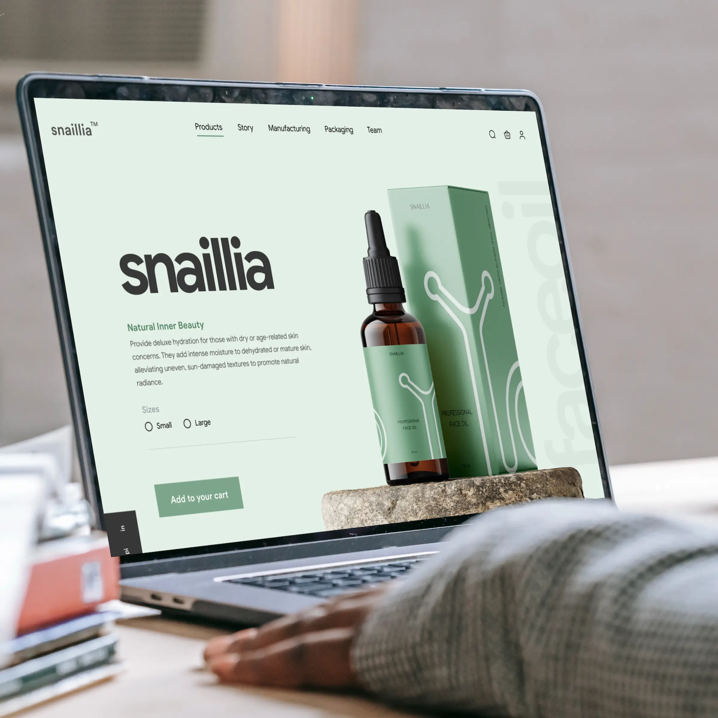 Snaillia storefront — product presentation designed by Convertica Studio