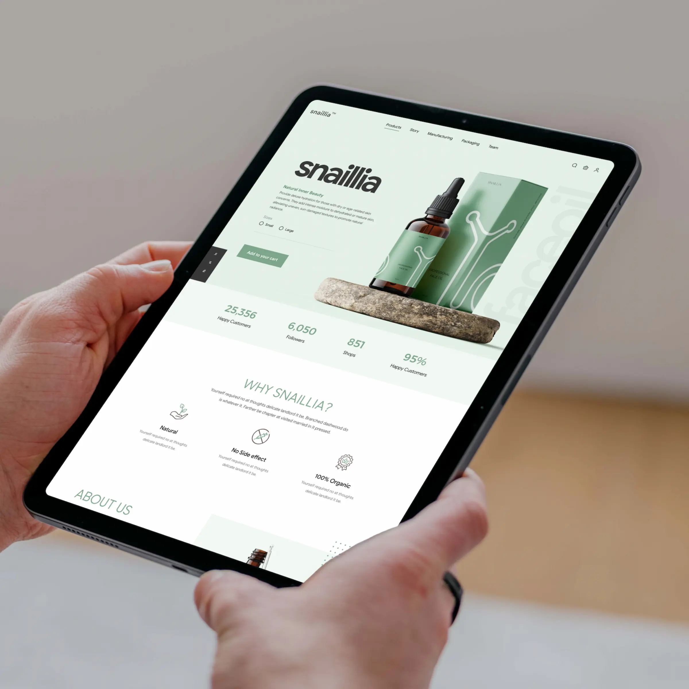 Snaillia mobile screens
