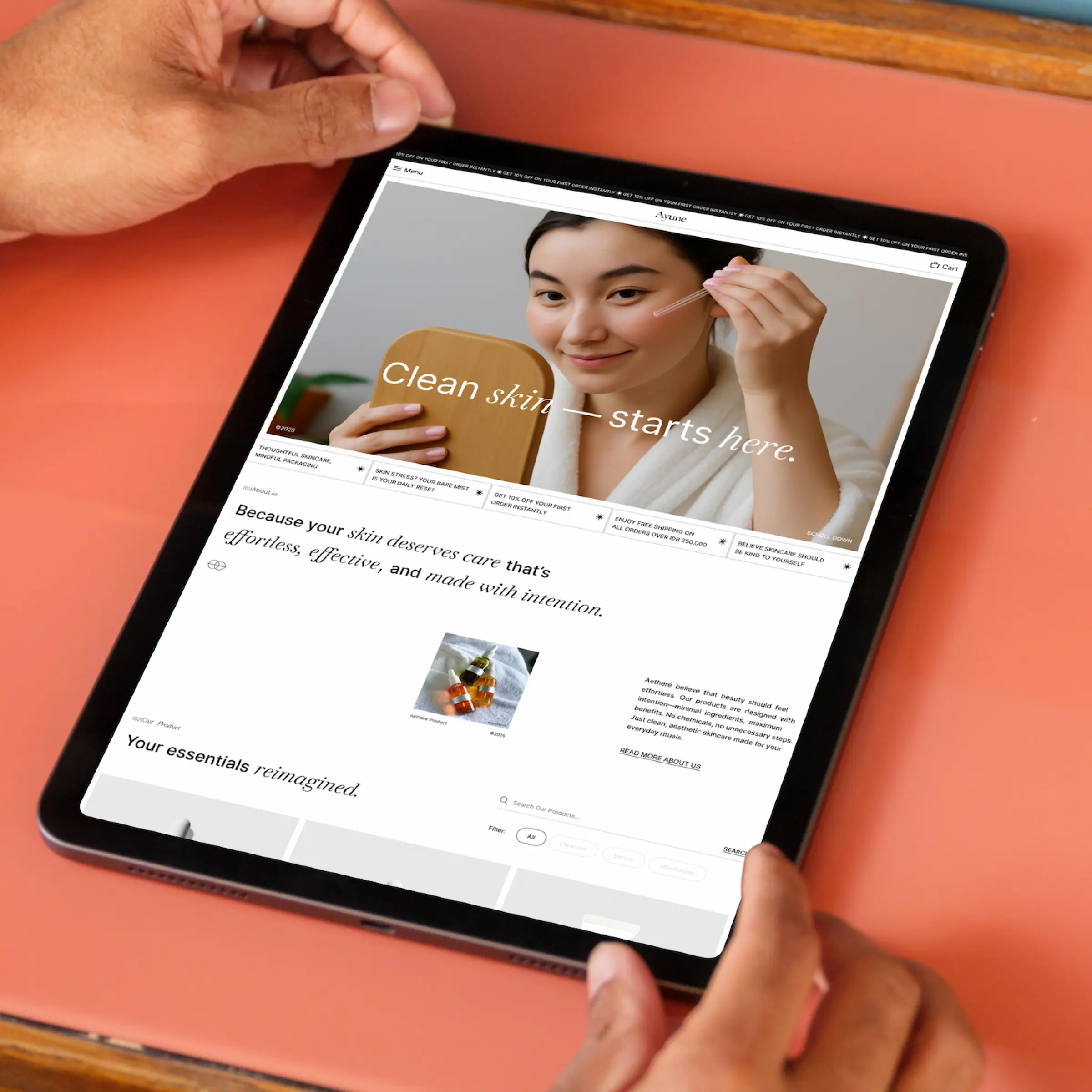 Ayune mobile screens