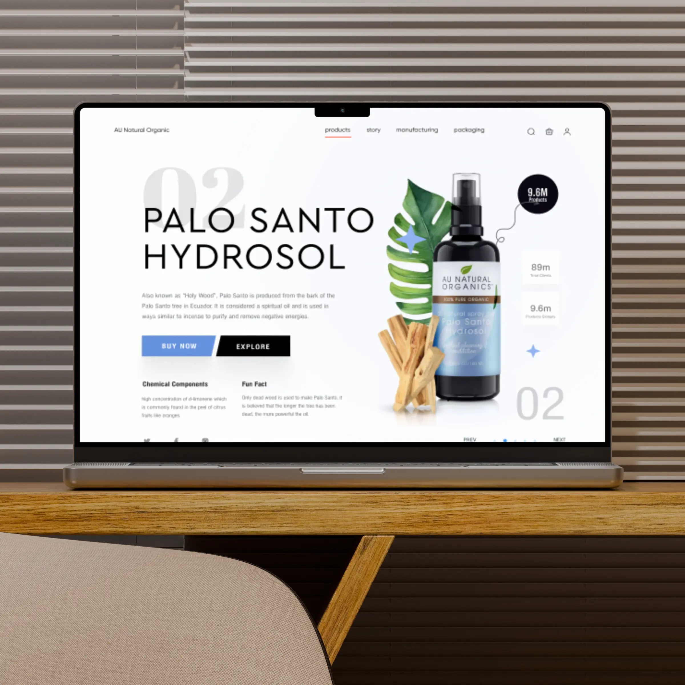 Au Natural Organics storefront — product presentation designed by Convertica Studio