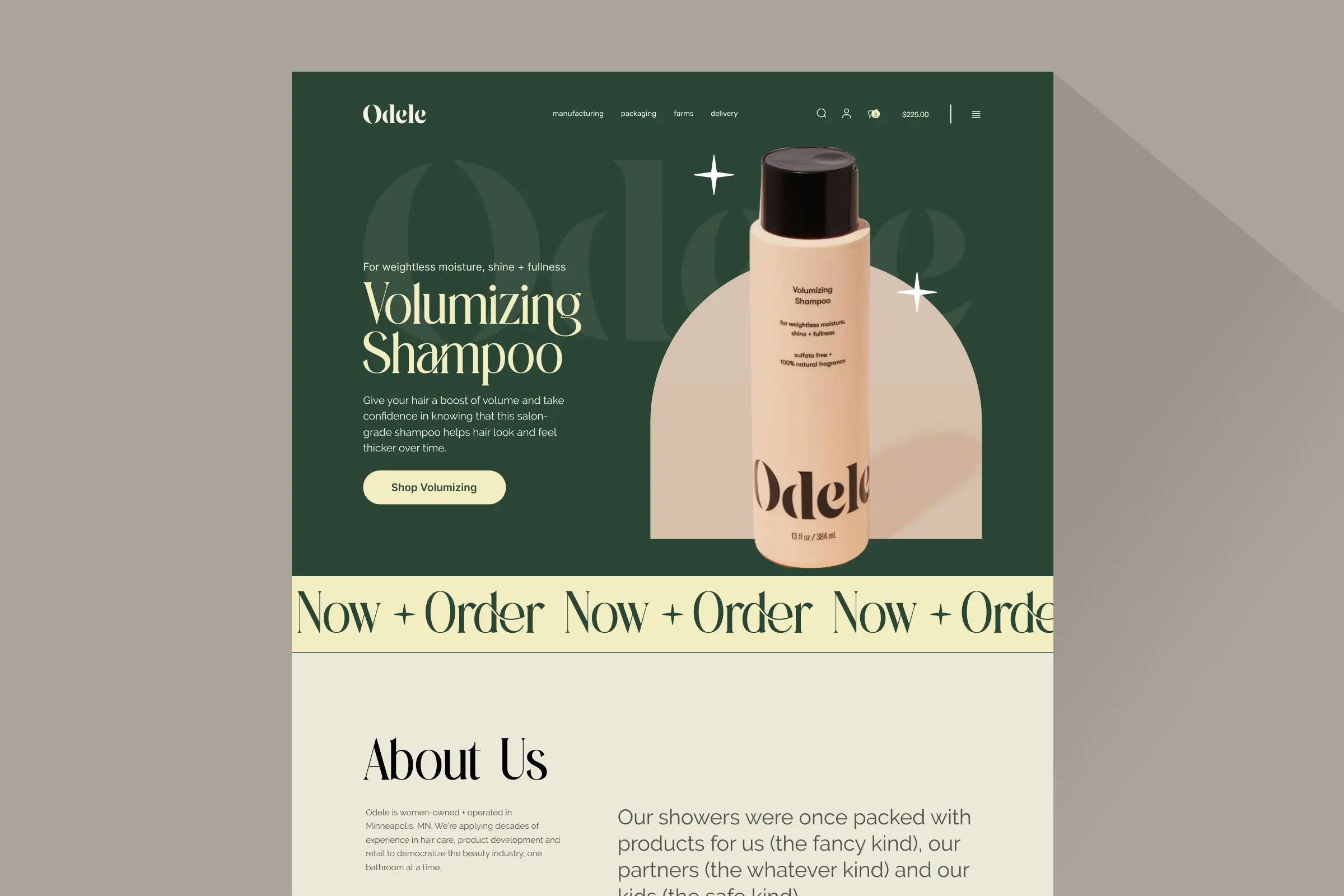 Odele storefront — product presentation designed by Convertica Studio