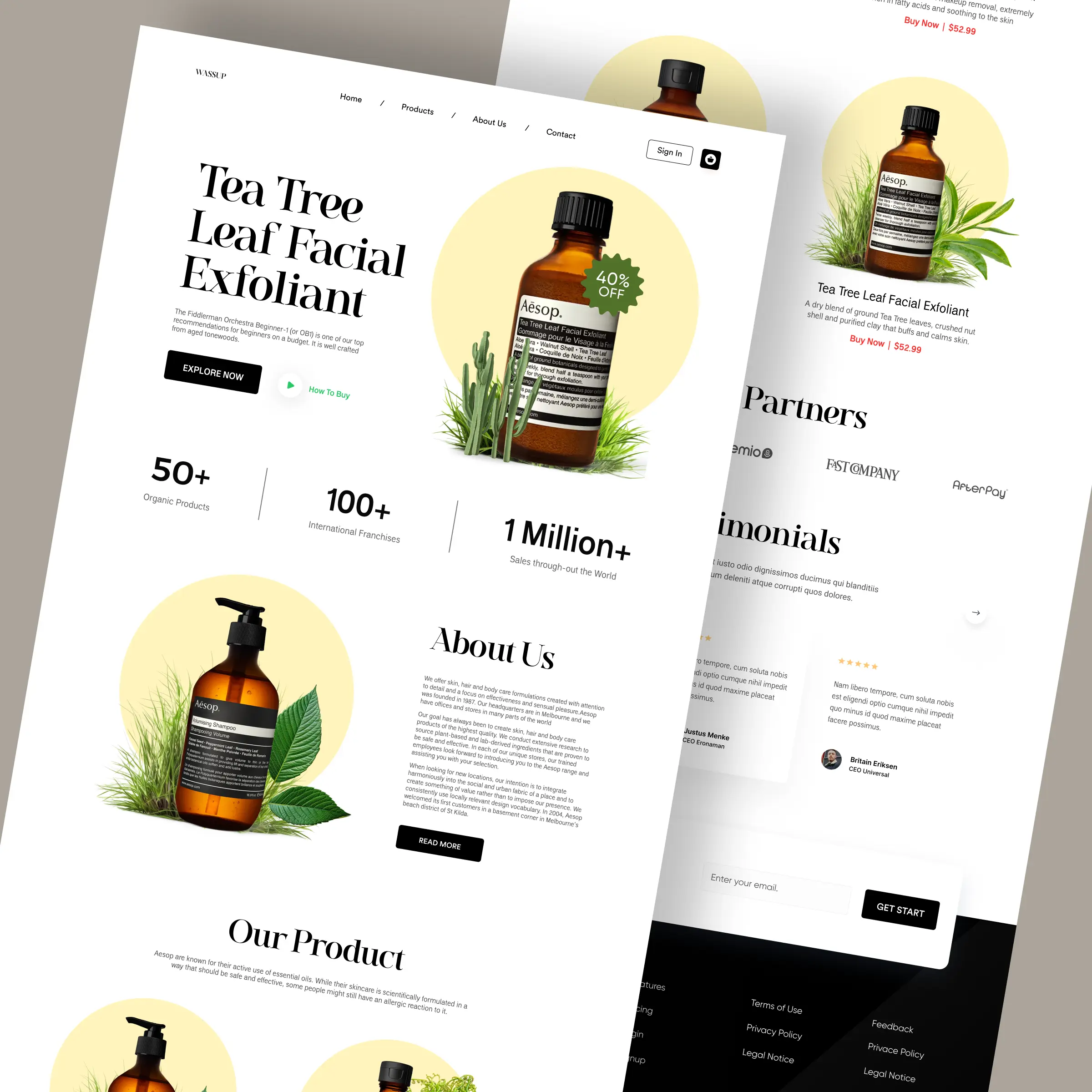 Aesop storefront — product presentation designed by Convertica Studio