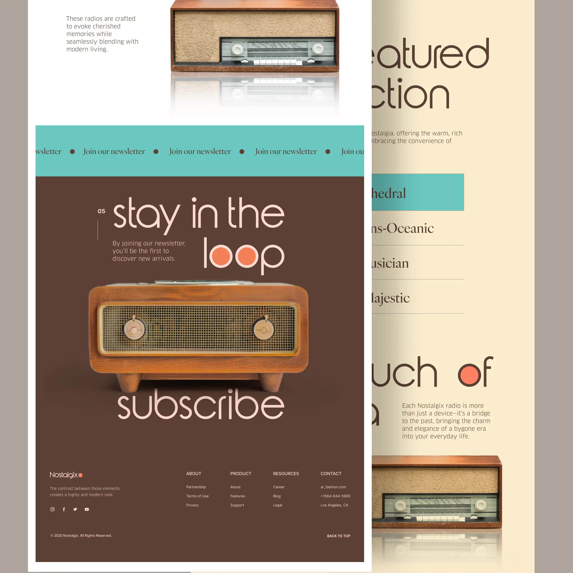 RetroTunes storefront — product presentation designed by Convertica Studio
