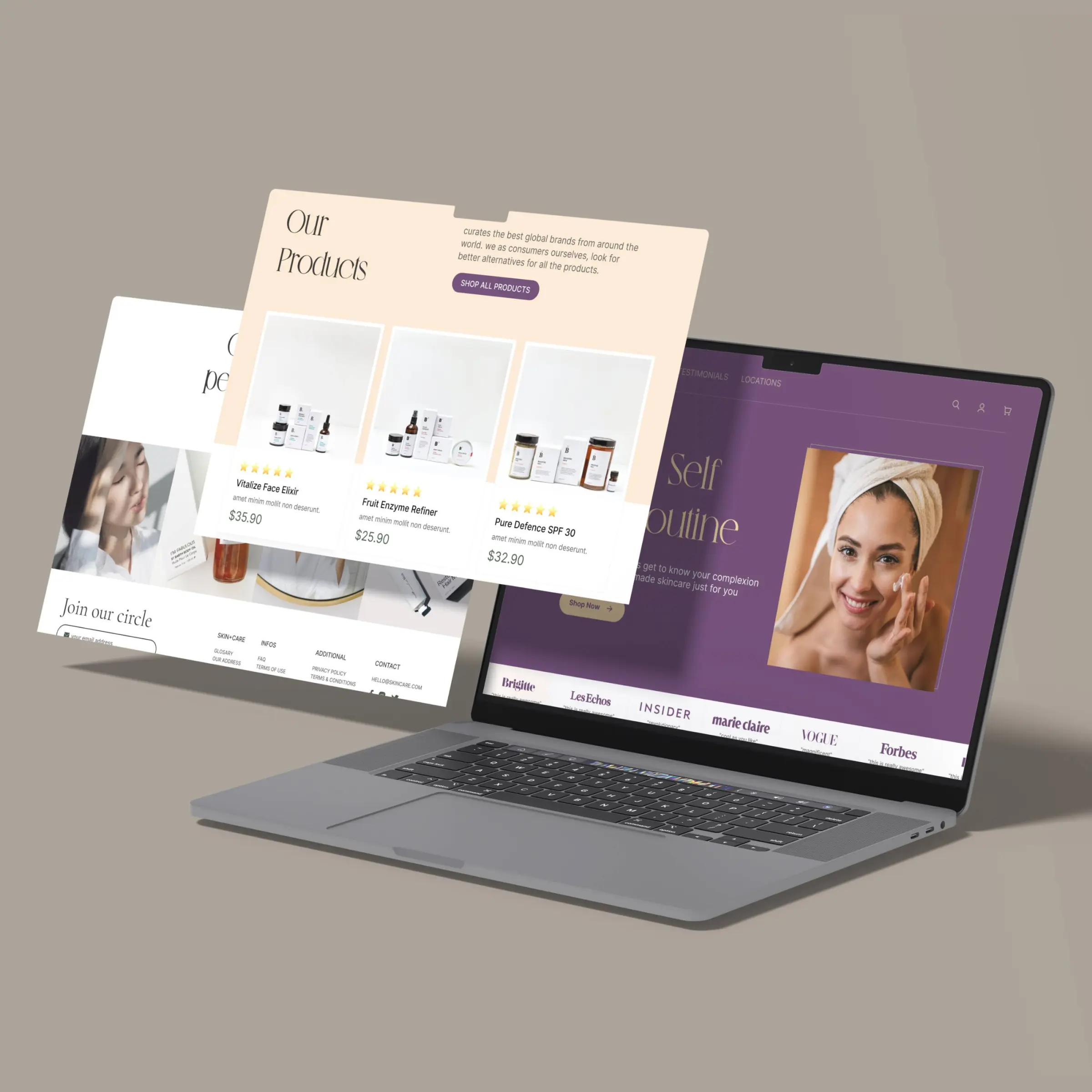 Skin-Care storefront designed by Convertica Studio