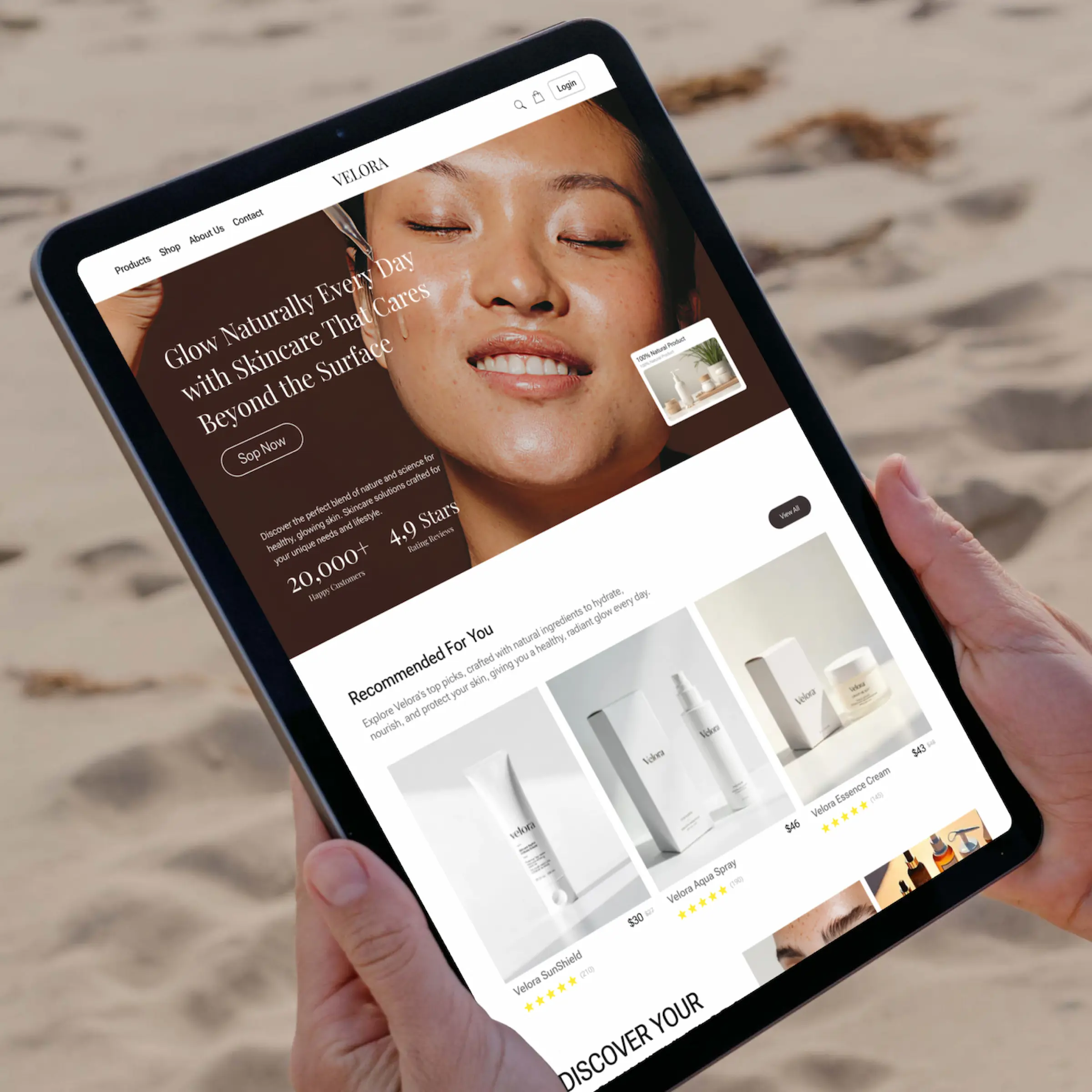 Velora mobile screens