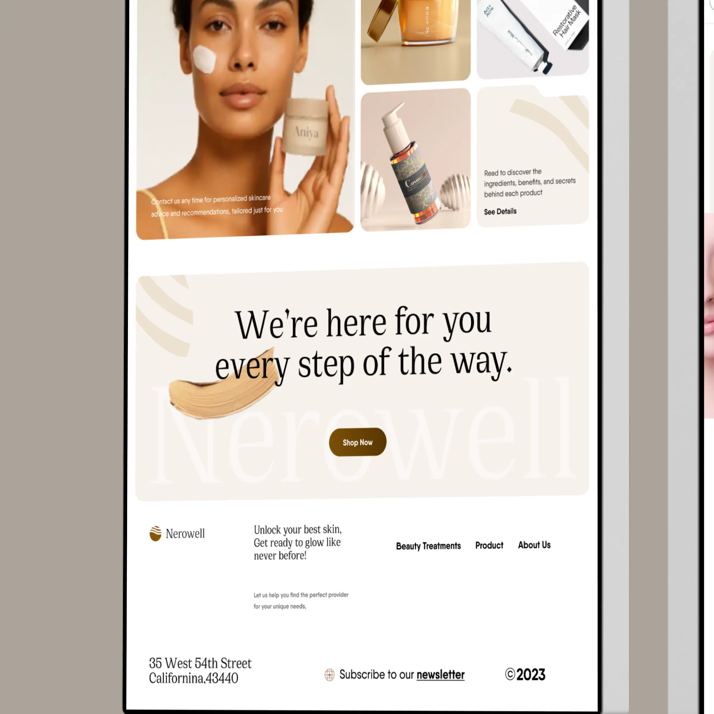 Nerowell storefront — product presentation designed by Convertica Studio