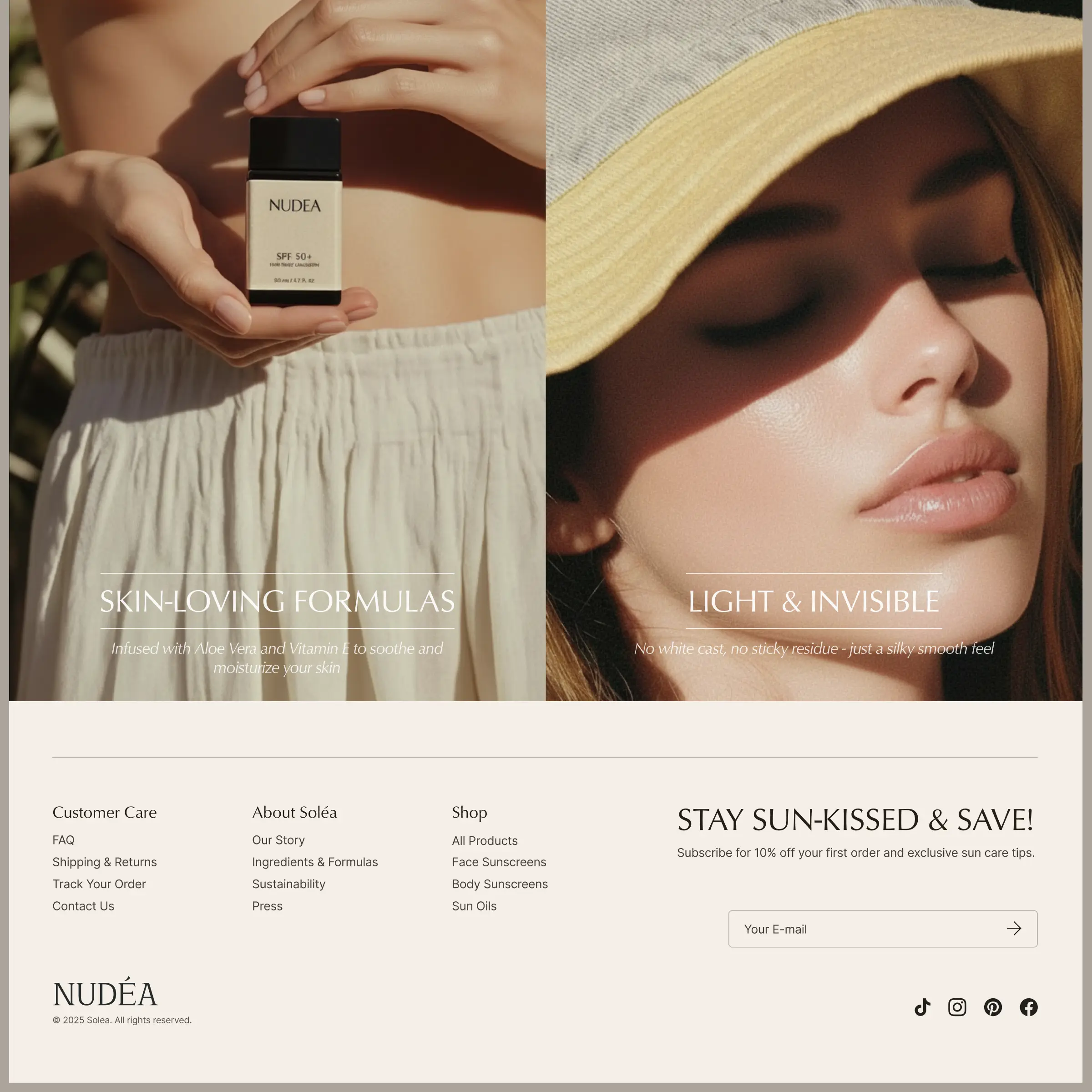 Nudéa storefront — product presentation designed by Convertica Studio