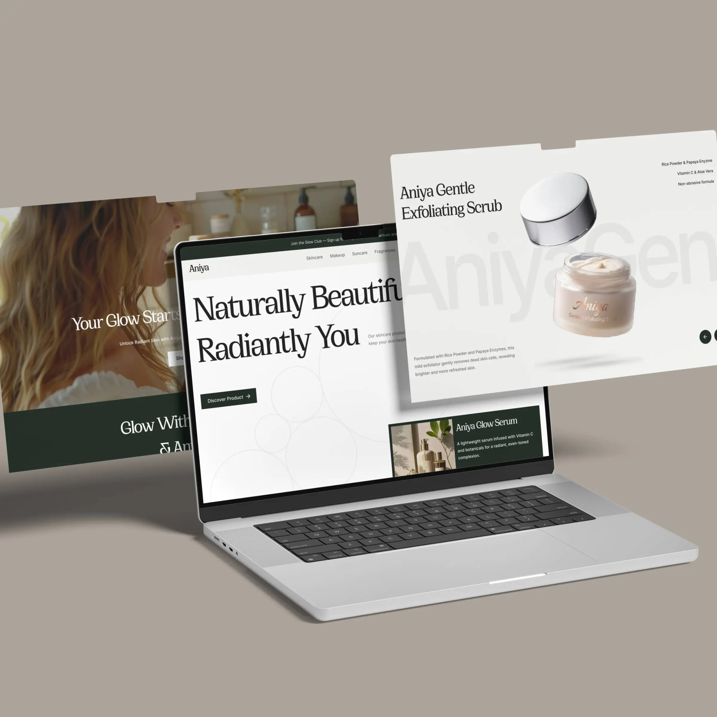 Aniya storefront — content and trust sections designed by Convertica Studio