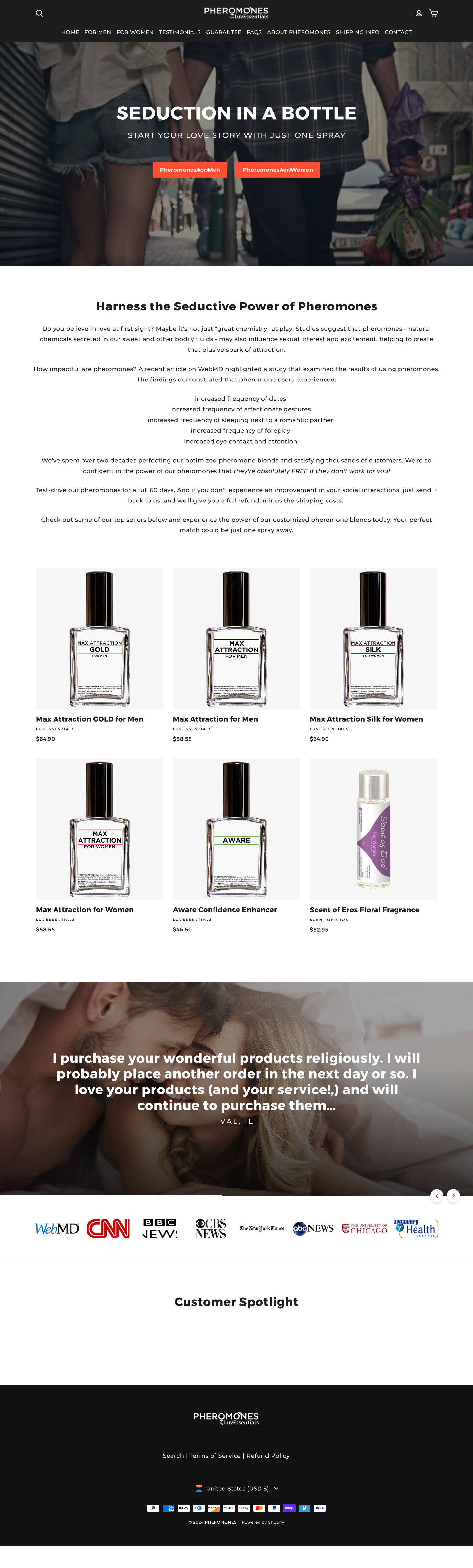 The Pheromones storefront before the Convertica rebuild