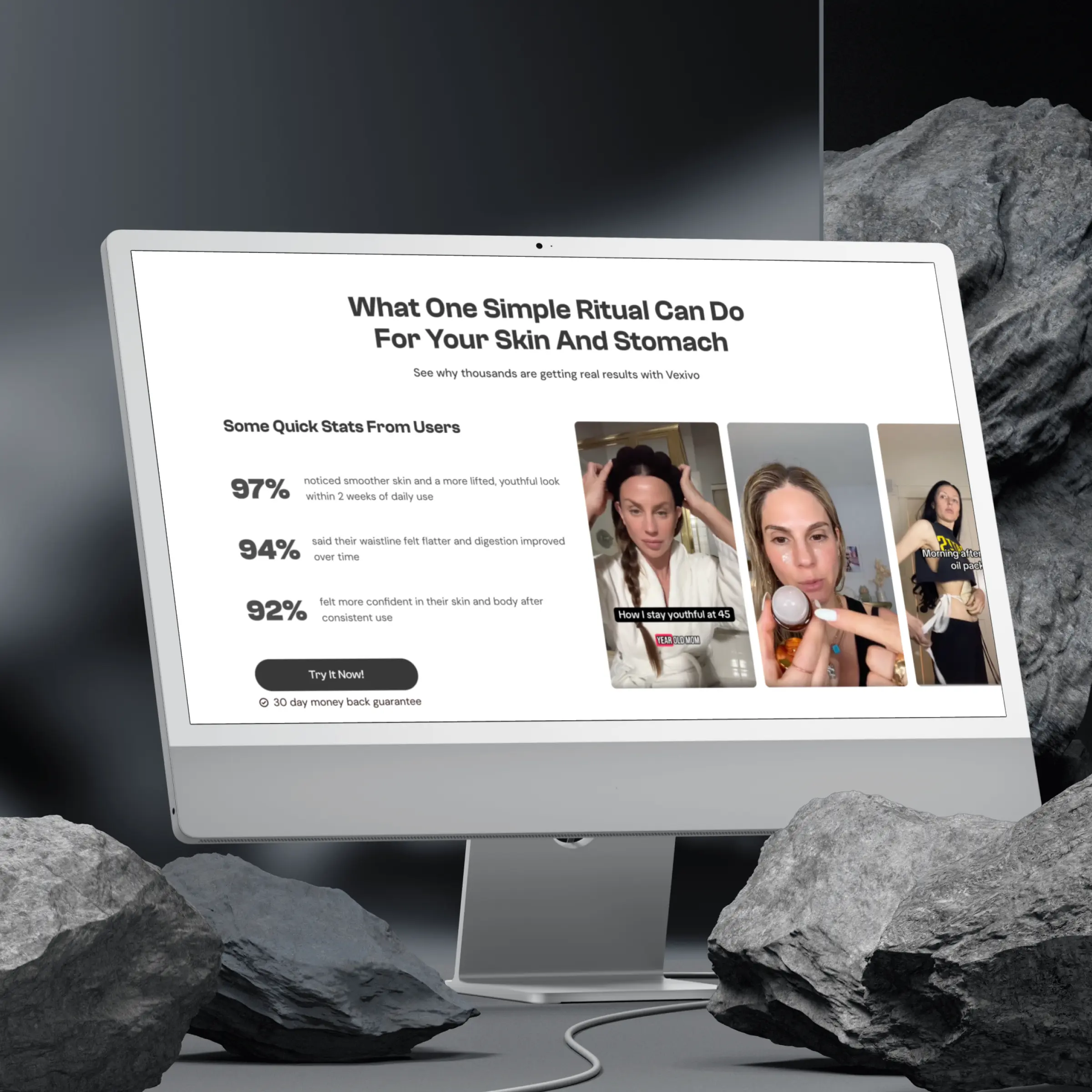 Redesigned Vexivo product page section