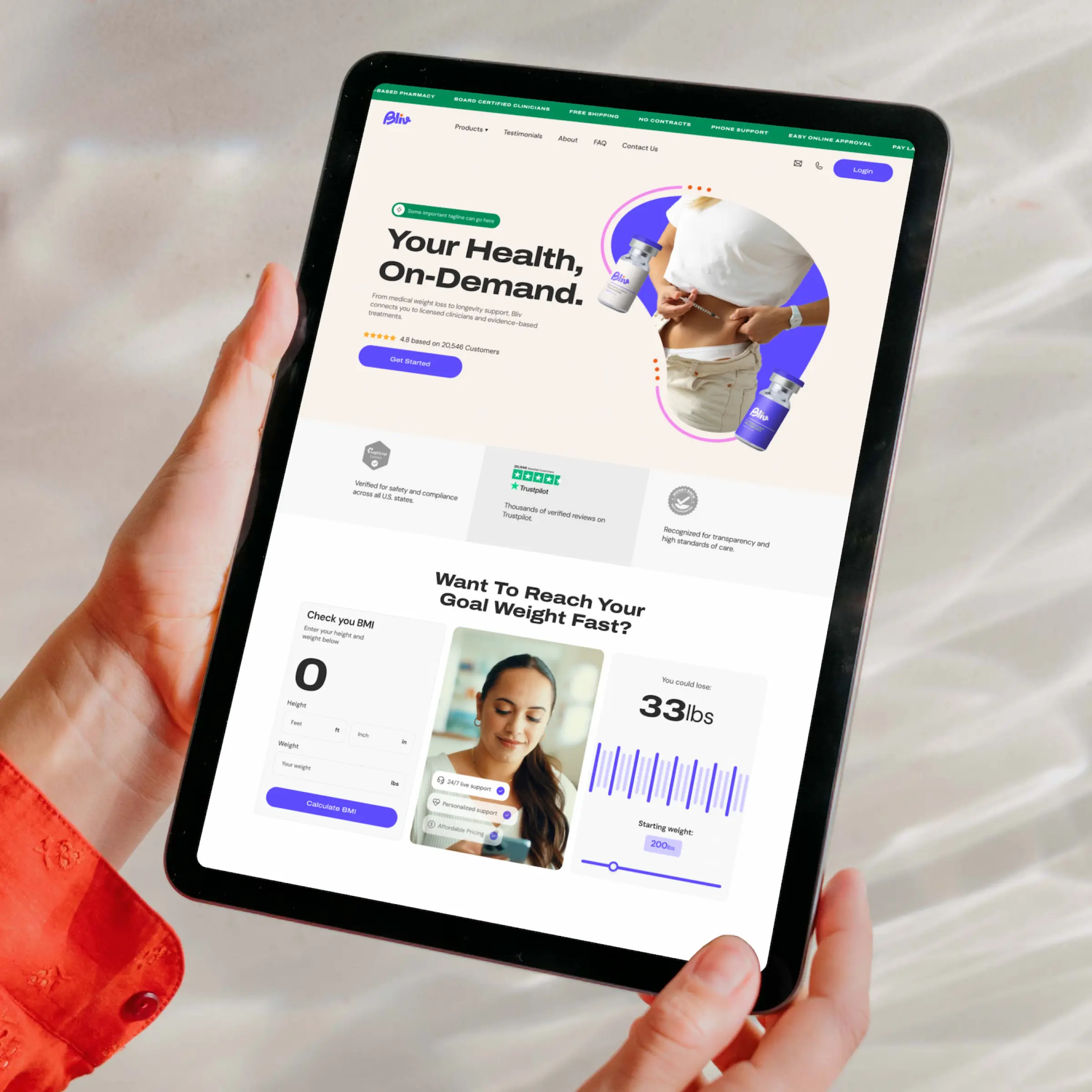 Redesigned BLIV patient journey section