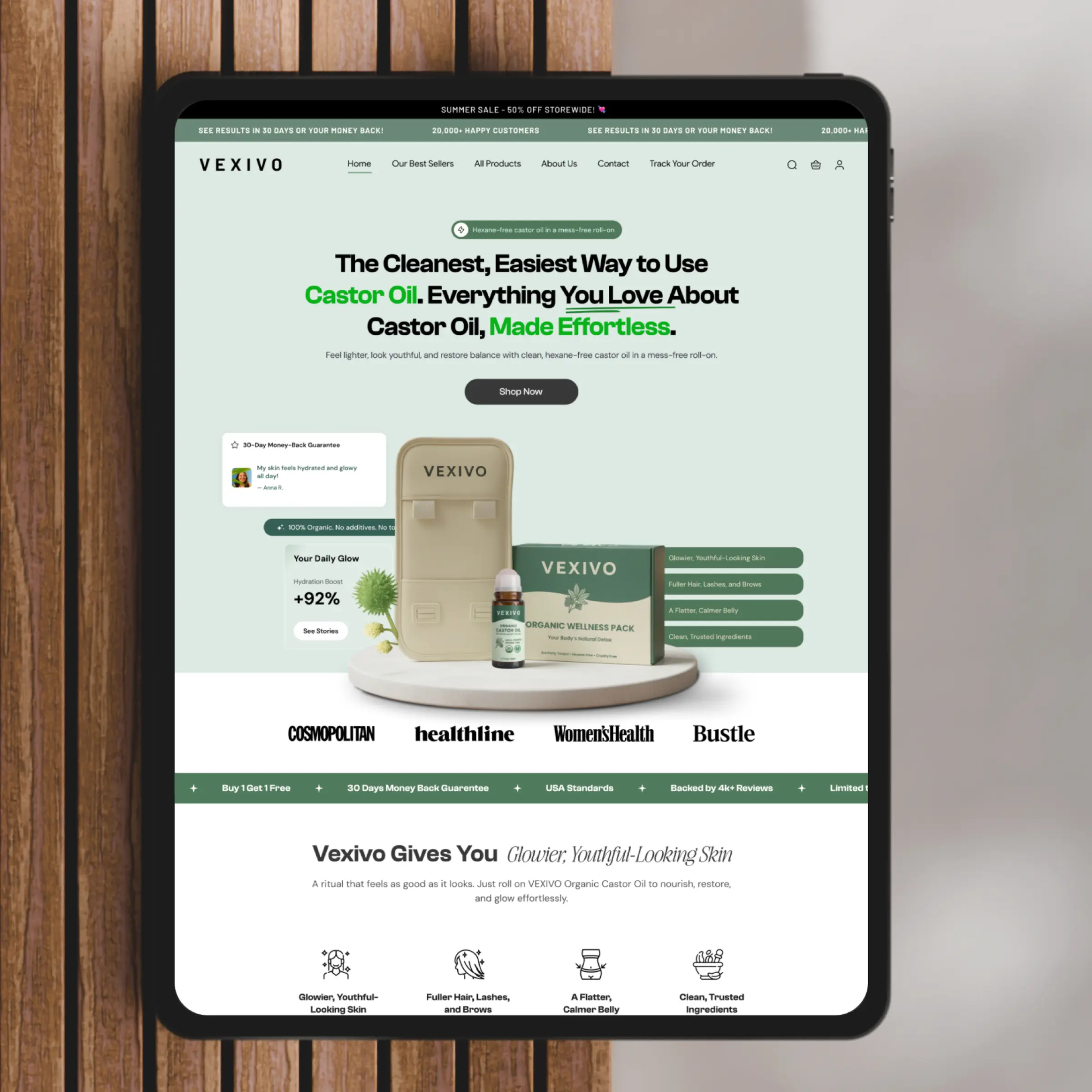 Redesigned Vexivo homepage section
