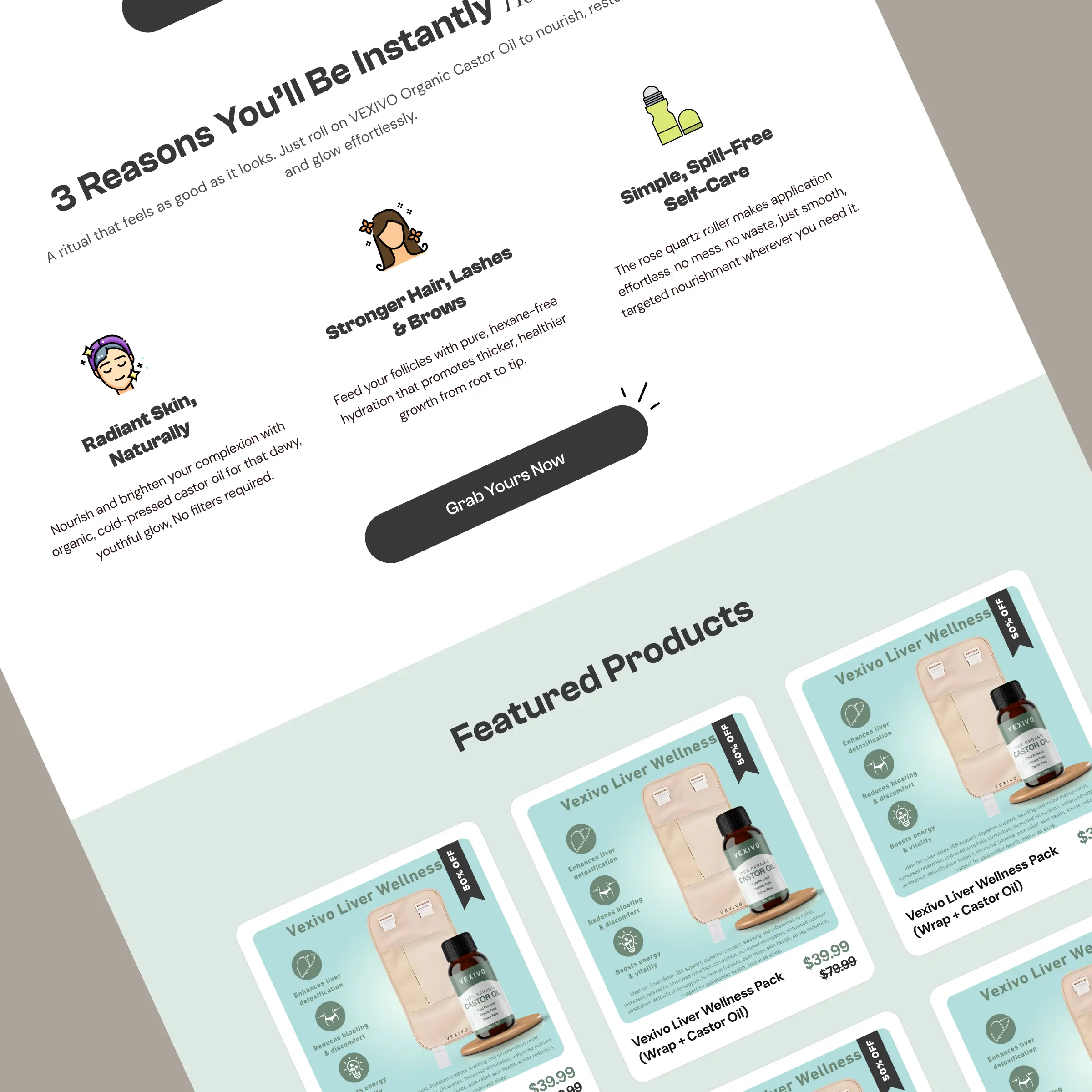 Redesigned Vexivo homepage section