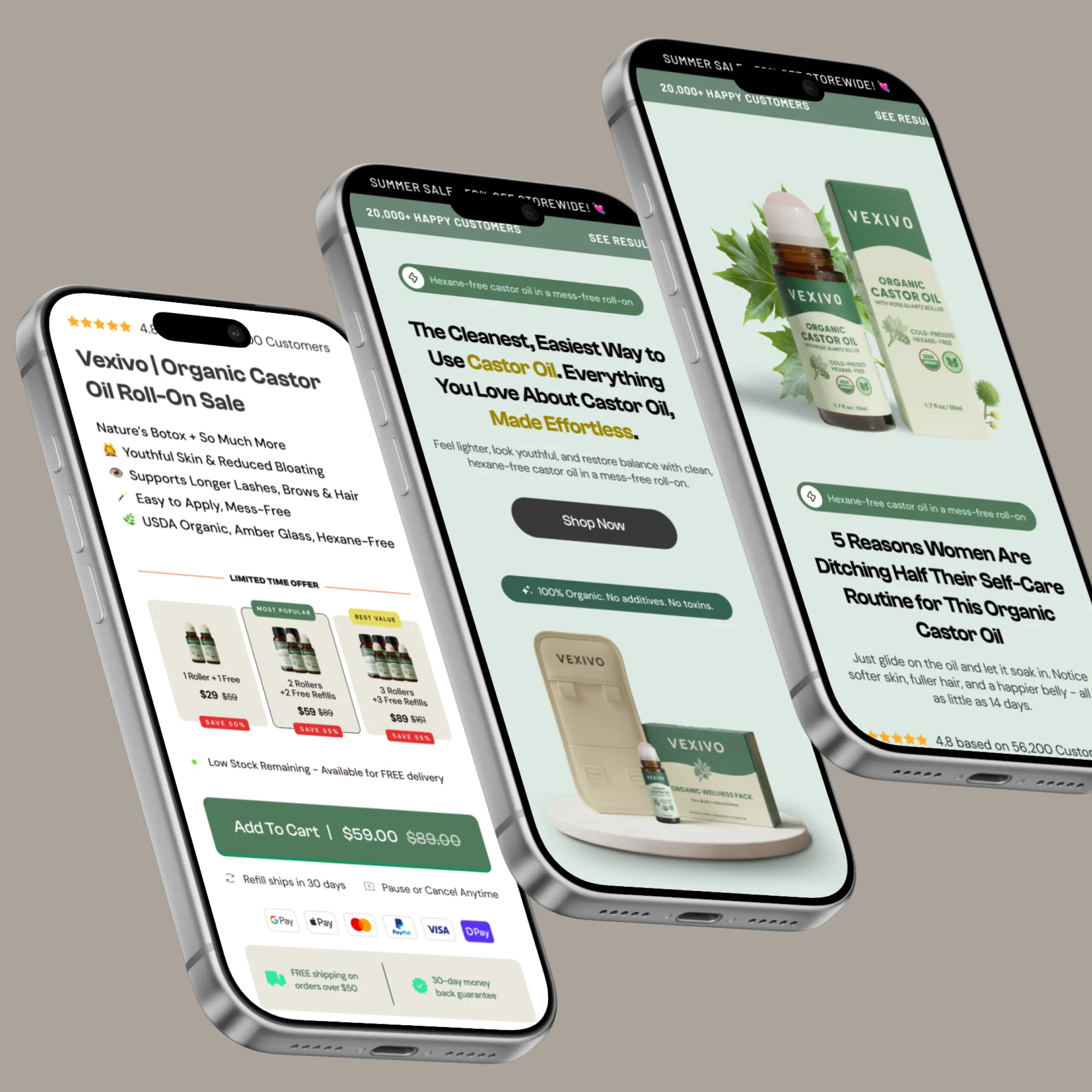 Redesigned Vexivo homepage section