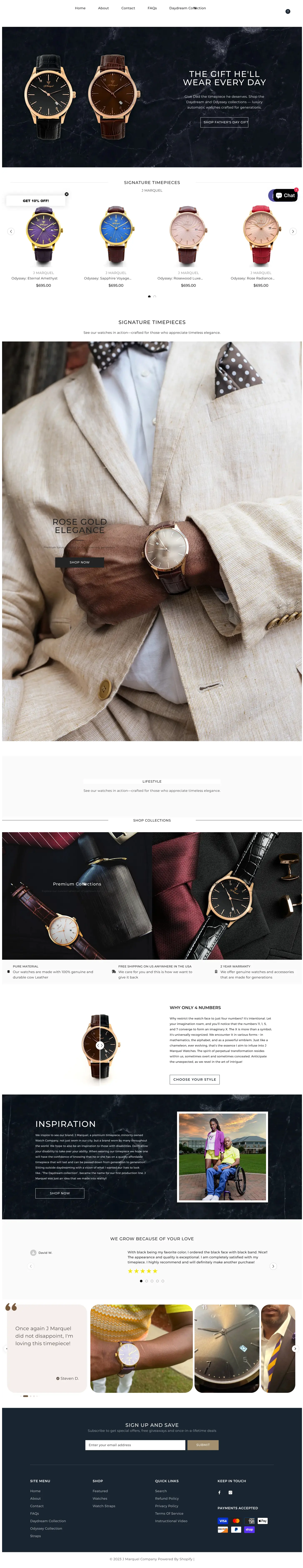 J Marquel Shopify store before the CRO redesign