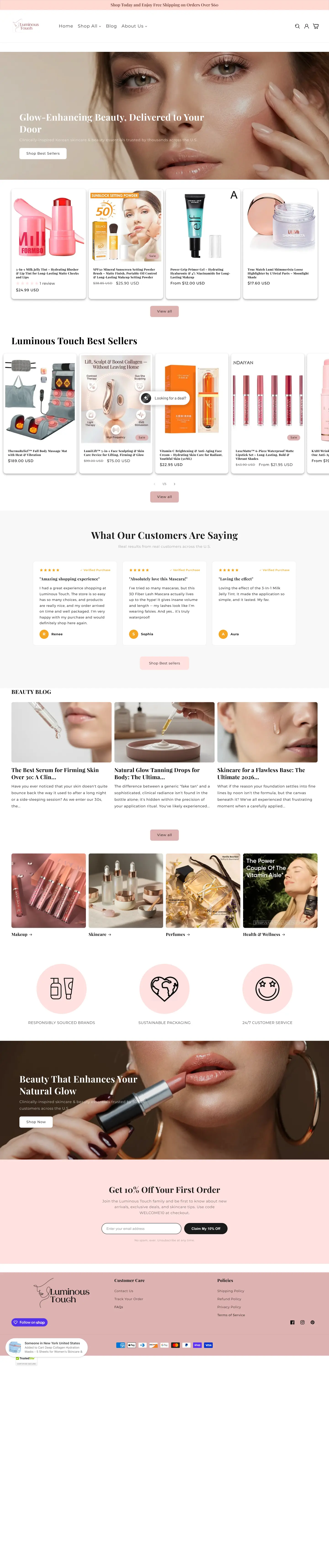 Cosmetics Product Page Shopify store before the CRO redesign