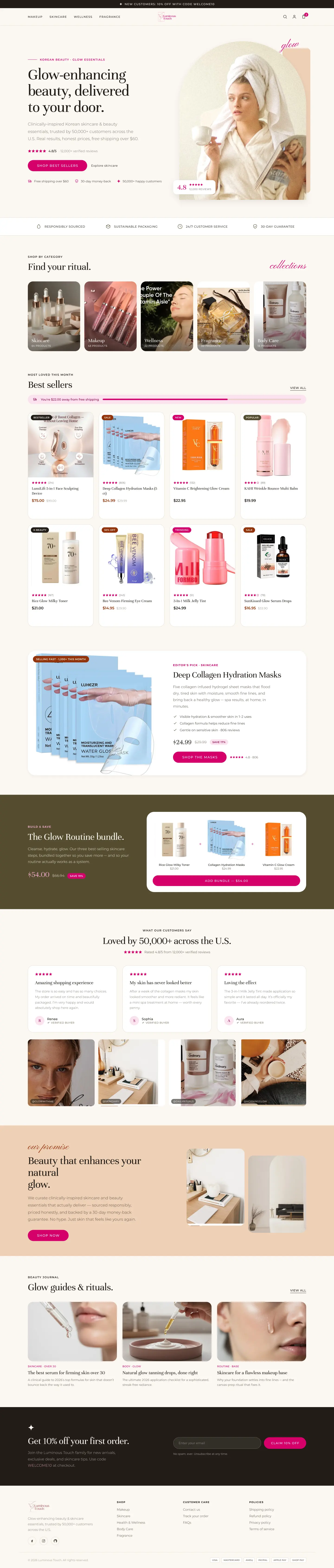 Cosmetics Product Page store after the Convertica redesign