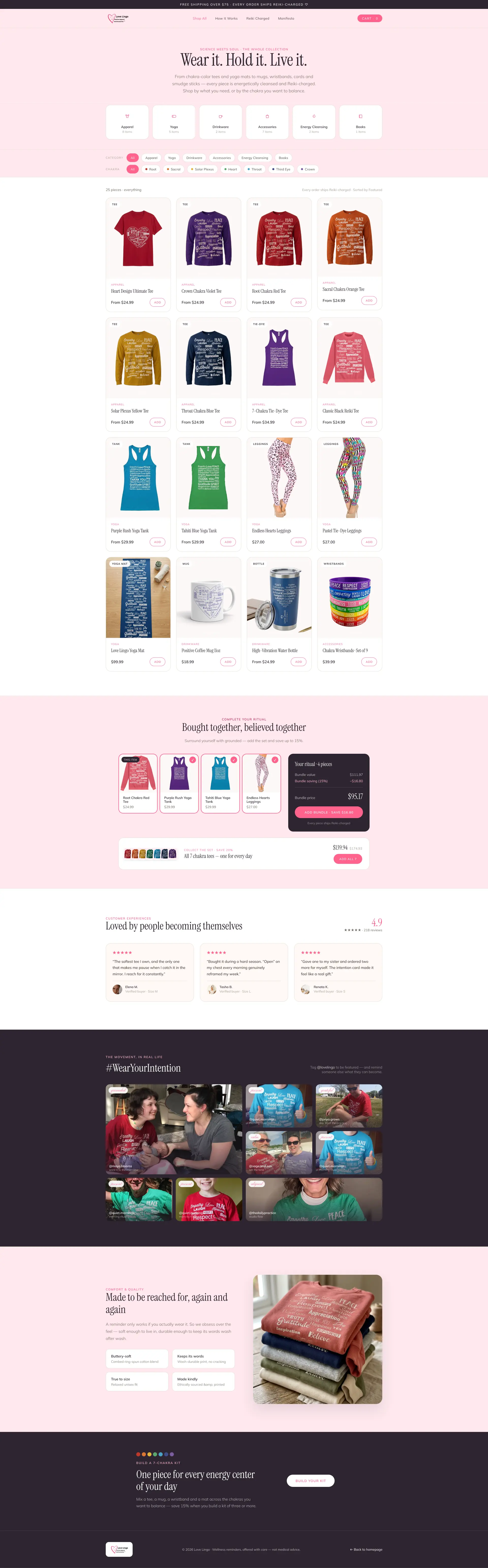 Love Lingo collection page rebuilt on the audit recommendations