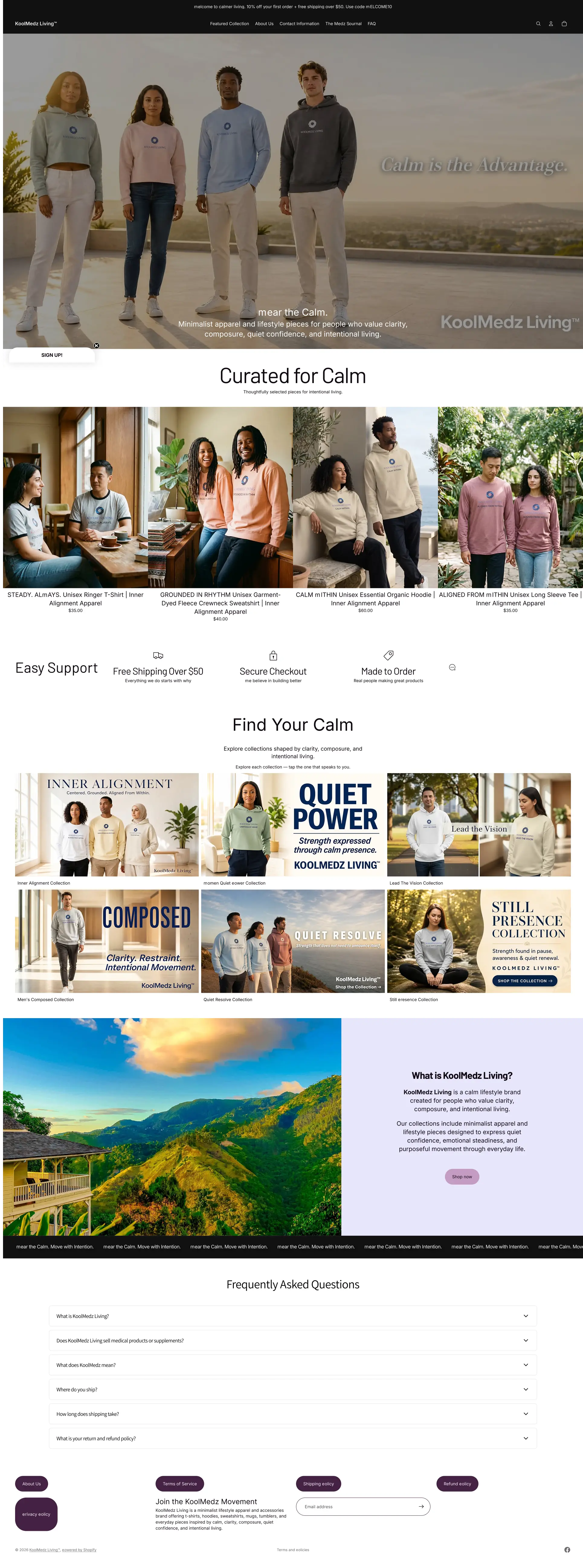 KoolMedz Shopify store before the CRO redesign