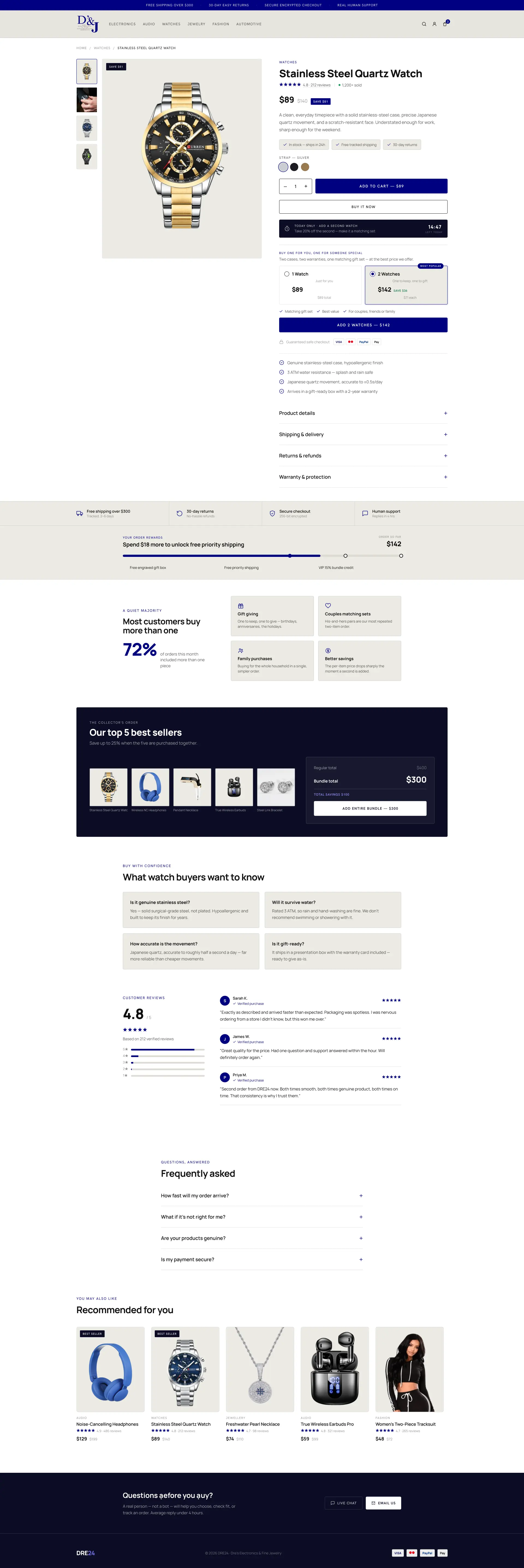 DRE24 product page rebuilt on the audit recommendations