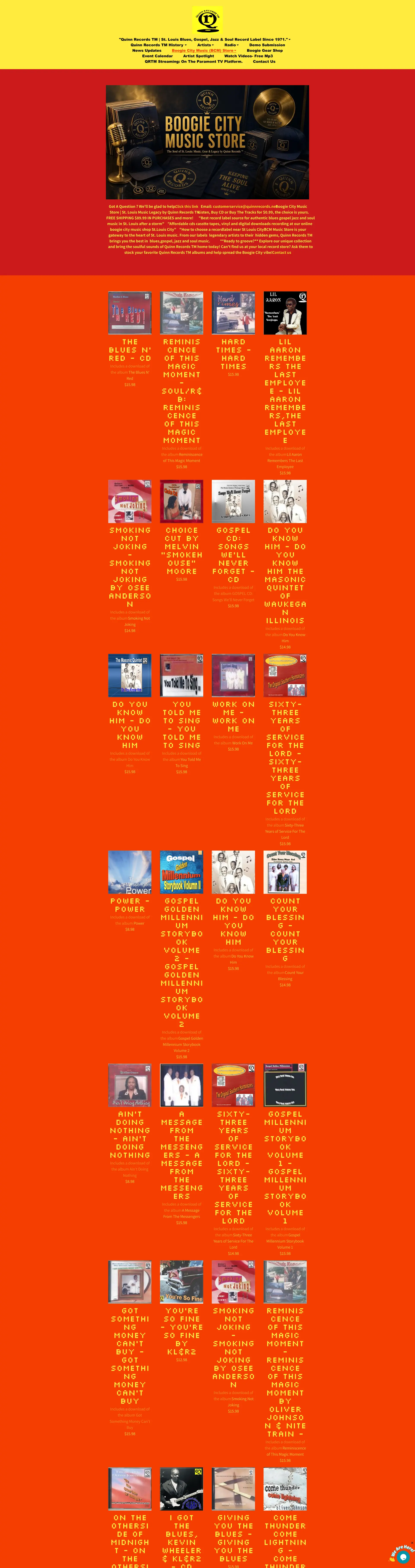 Quinn Records category page before the CRO redesign