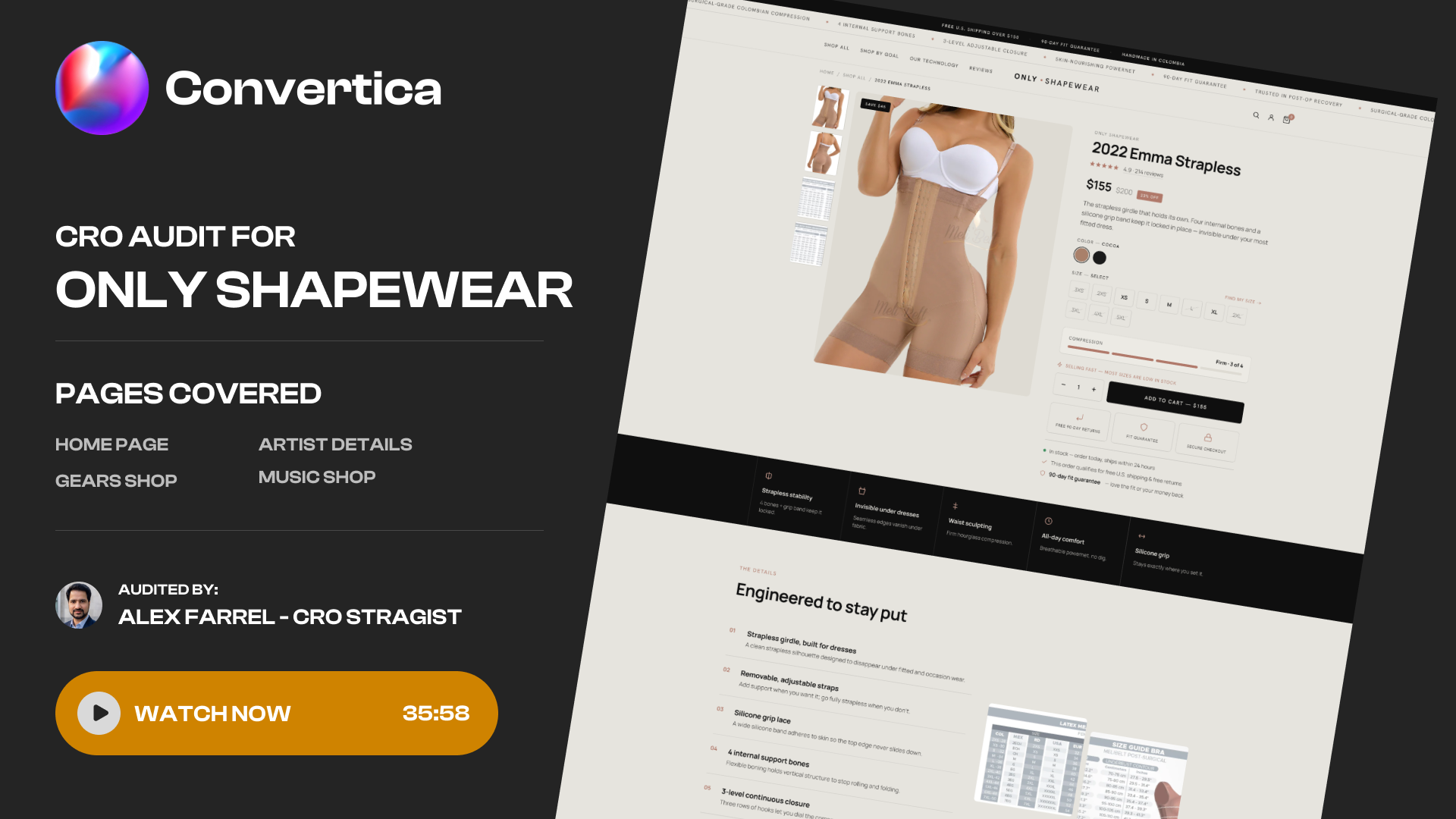 The Only Shapewear CRO audit teardown