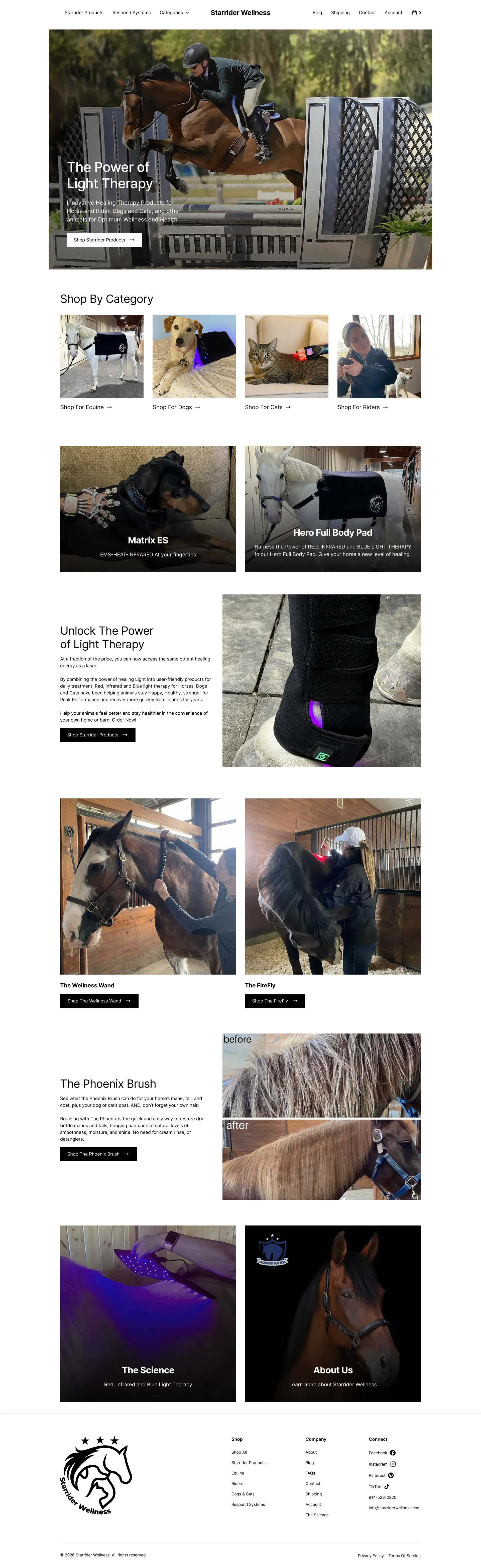 Star Rider Wellness Shopify store before the CRO redesign