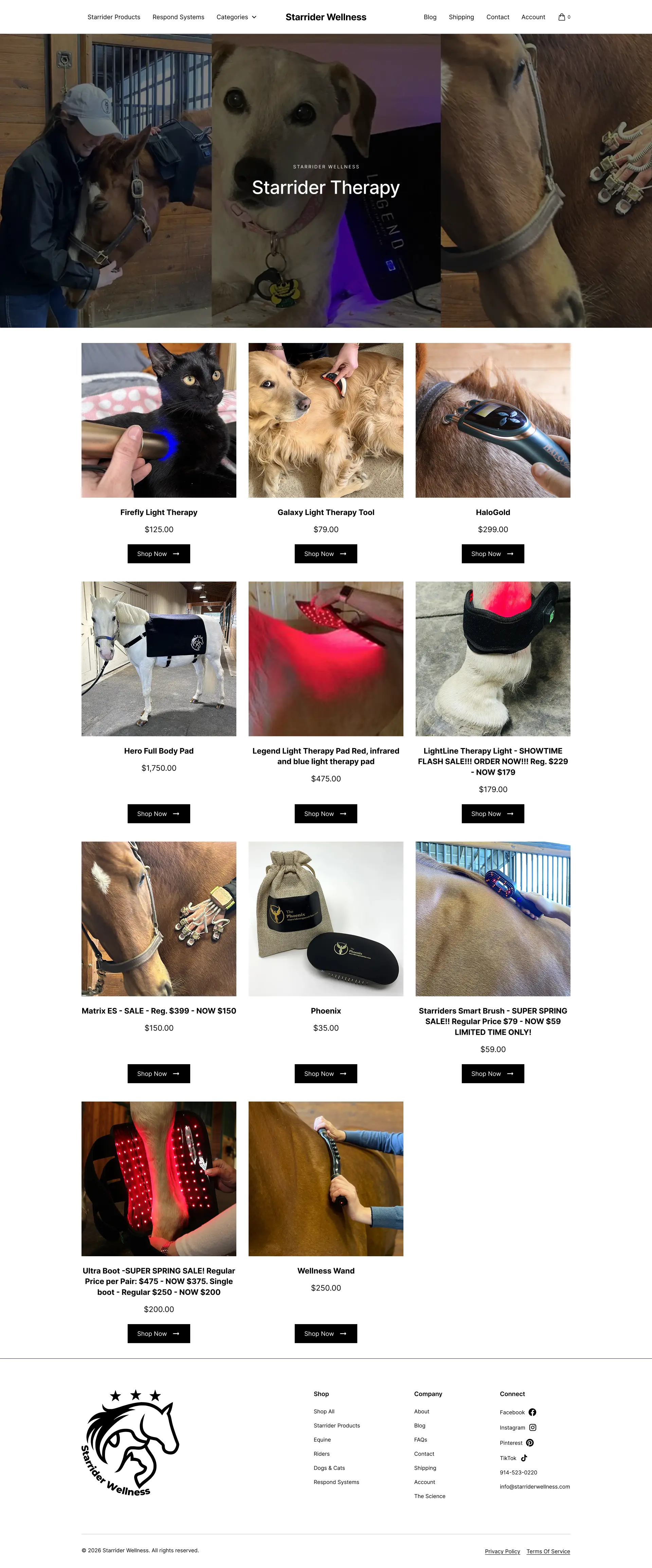Star Rider Wellness collection   old page before the CRO redesign
