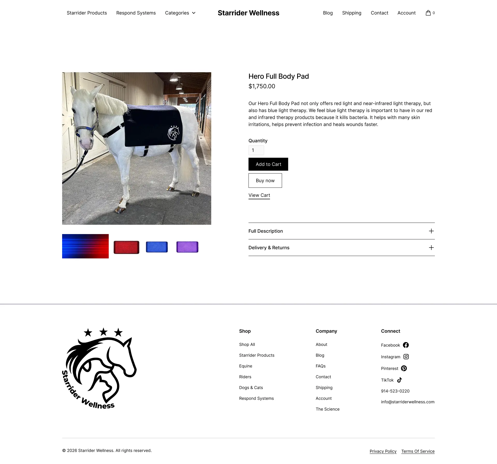 Star Rider Wellness product   old page before the CRO redesign