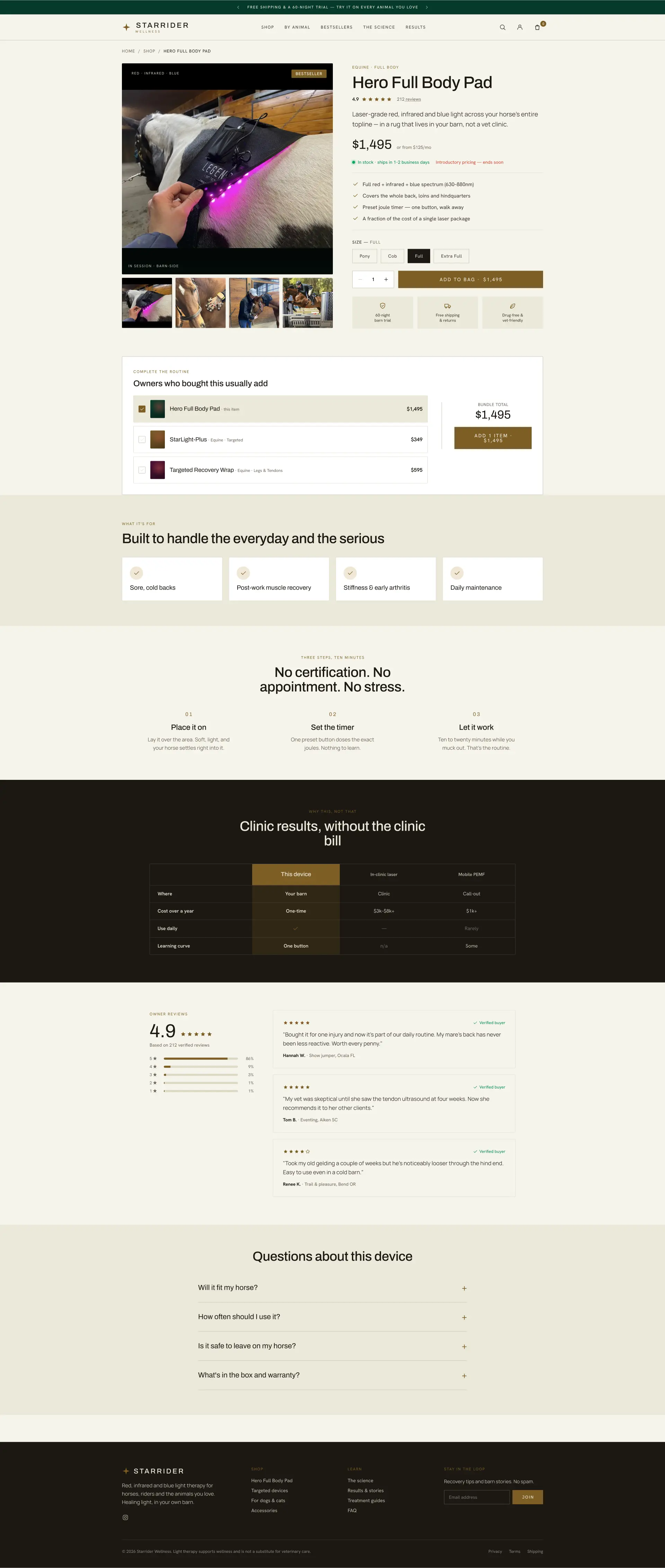 Star Rider Wellness product   old page rebuilt on the audit recommendations