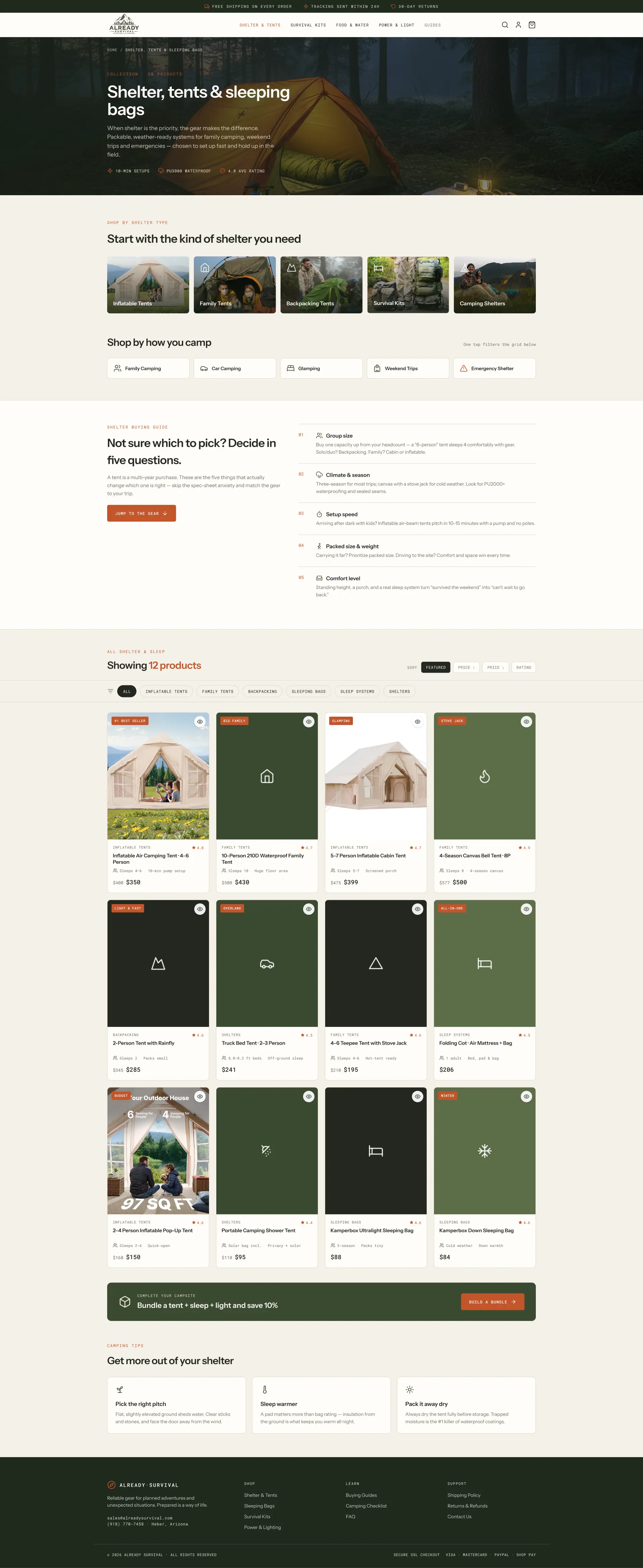 Already Survival collection   old page rebuilt on the audit recommendations