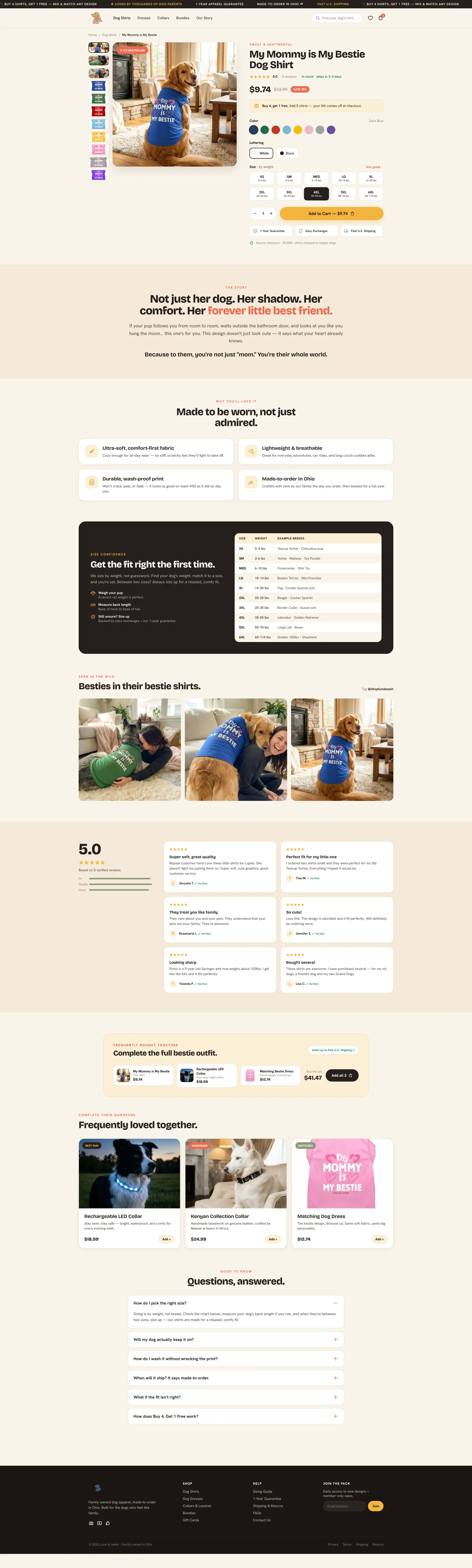 Luna Leash product   old page rebuilt on the audit recommendations