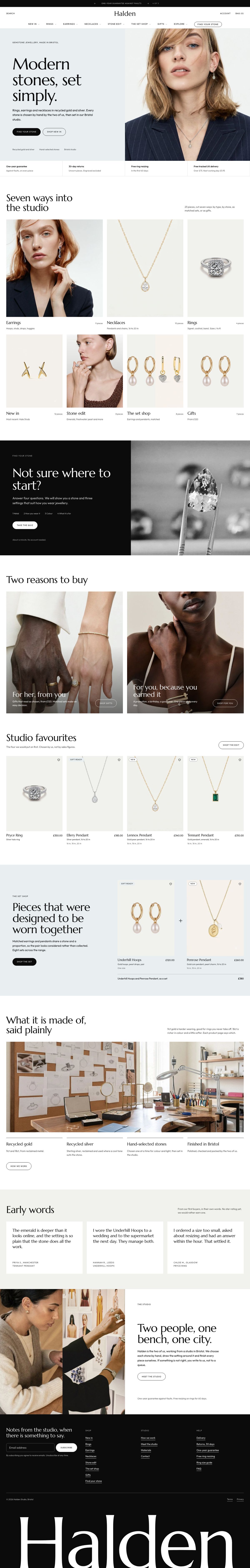 Halden home page on desktop