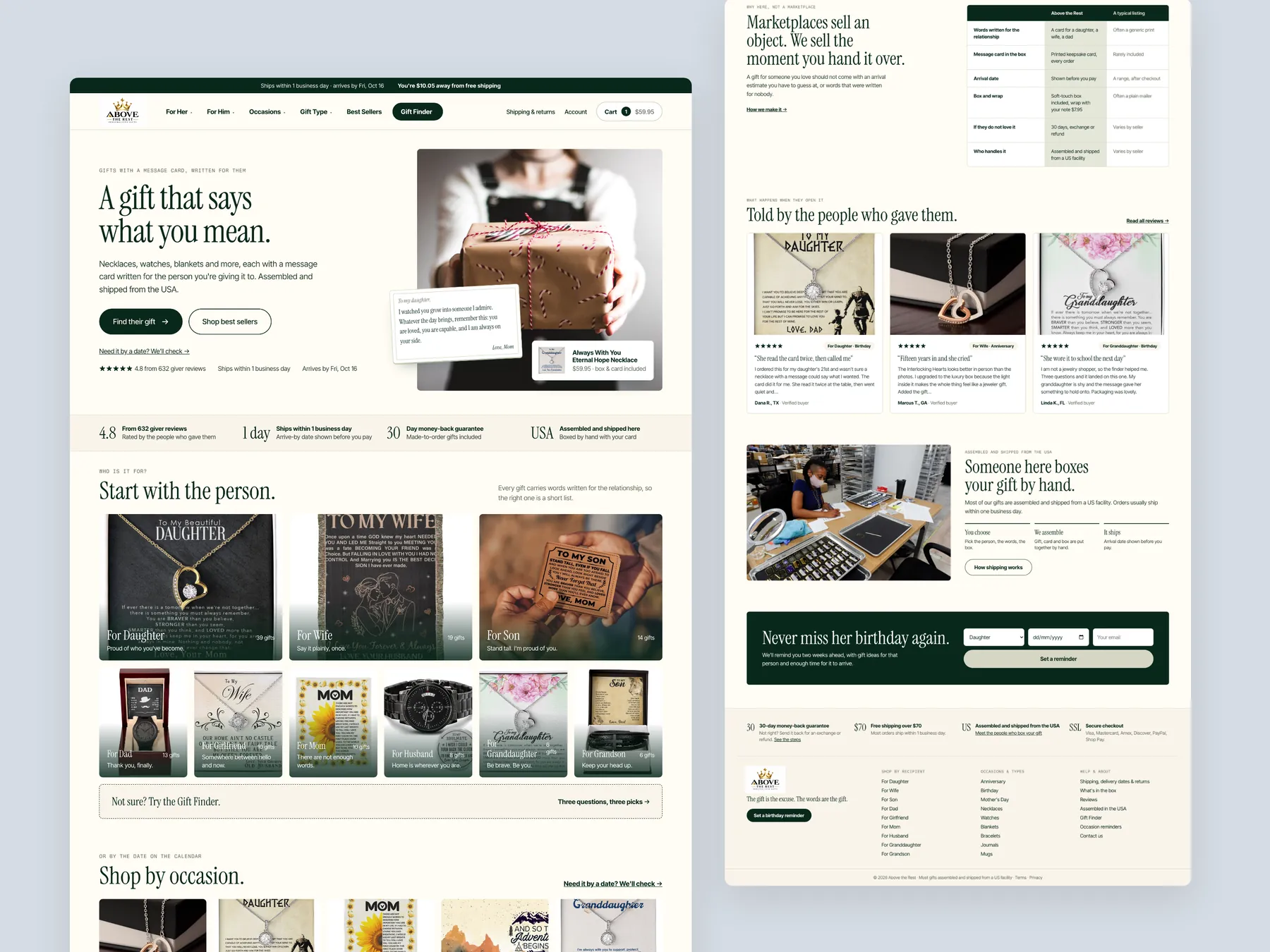 Above The Rest concept redesign: Homepage, two tall columns