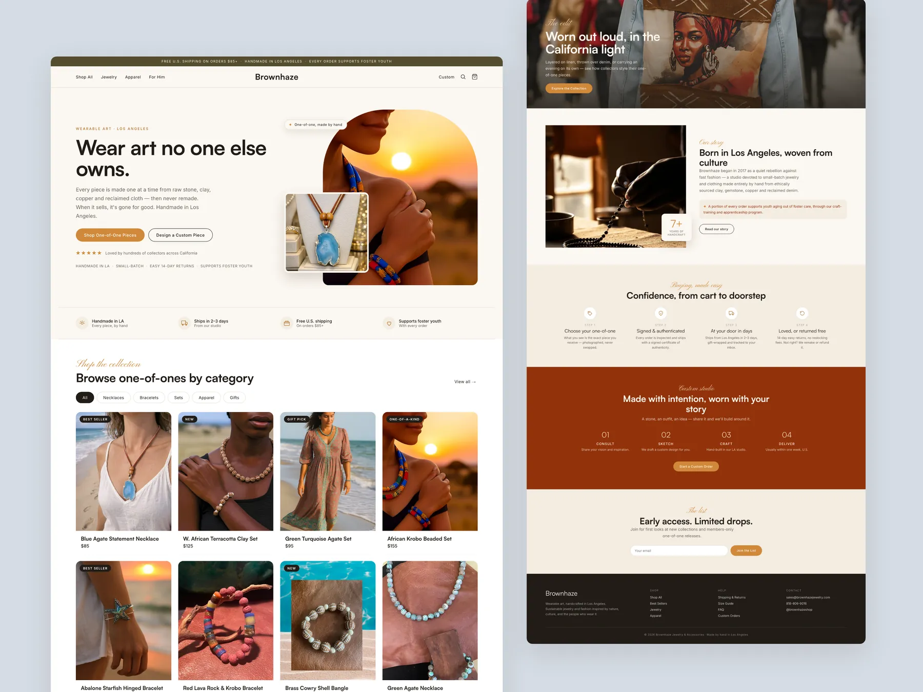 BrownHaze concept redesign: Homepage, two tall columns