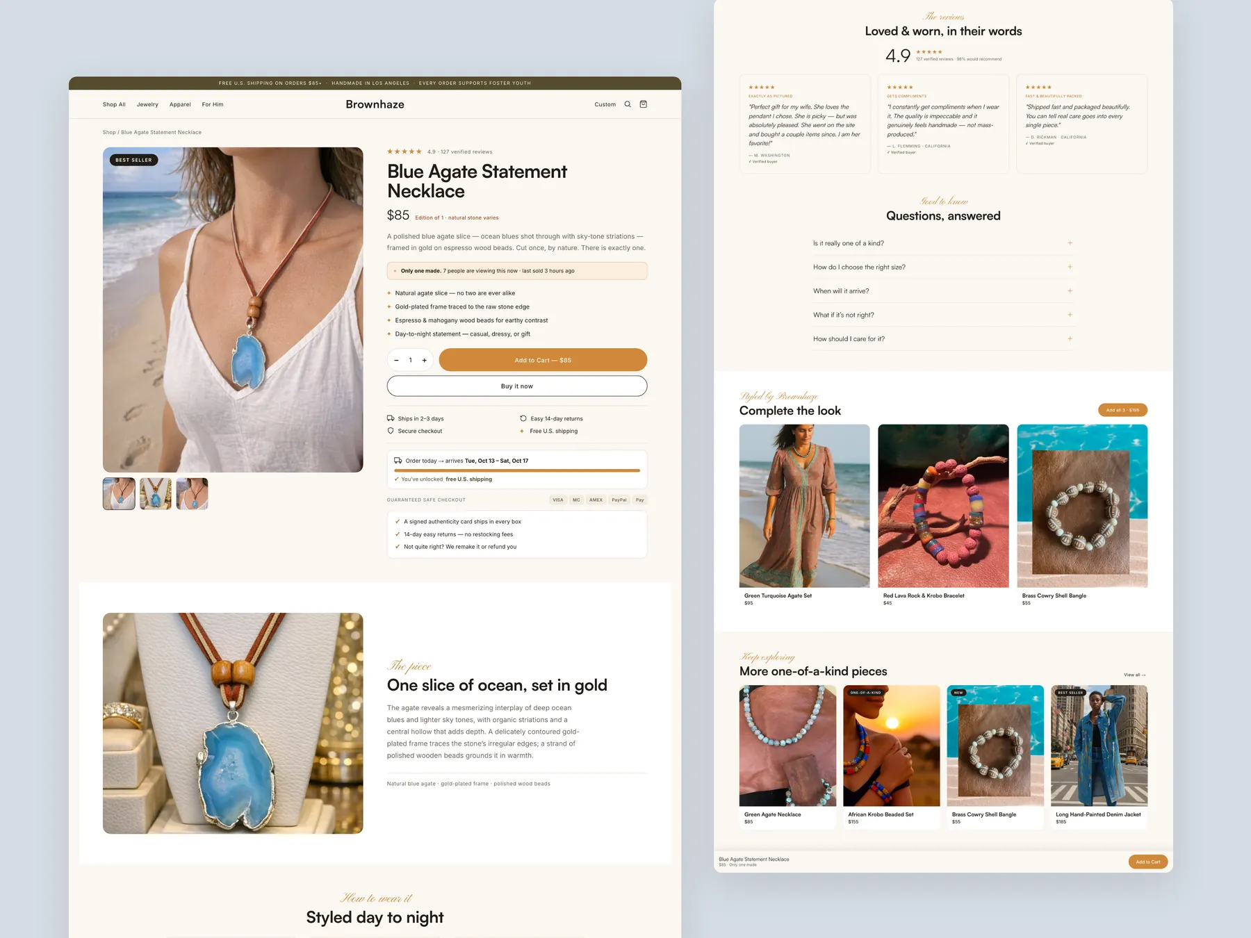 BrownHaze concept redesign: Product page, two tall columns