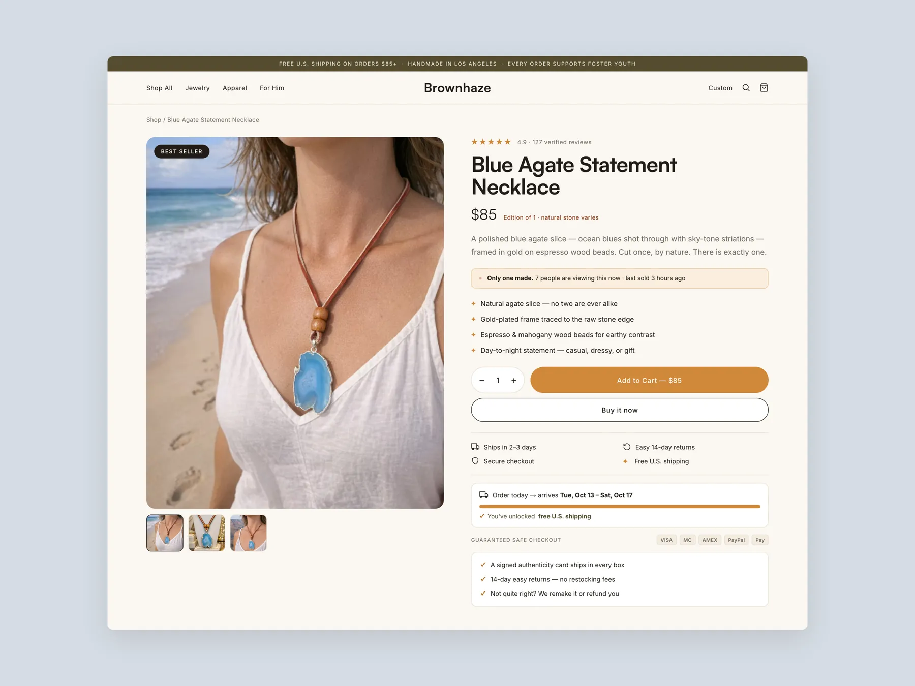 BrownHaze concept redesign: Product page first screen: header and buy box