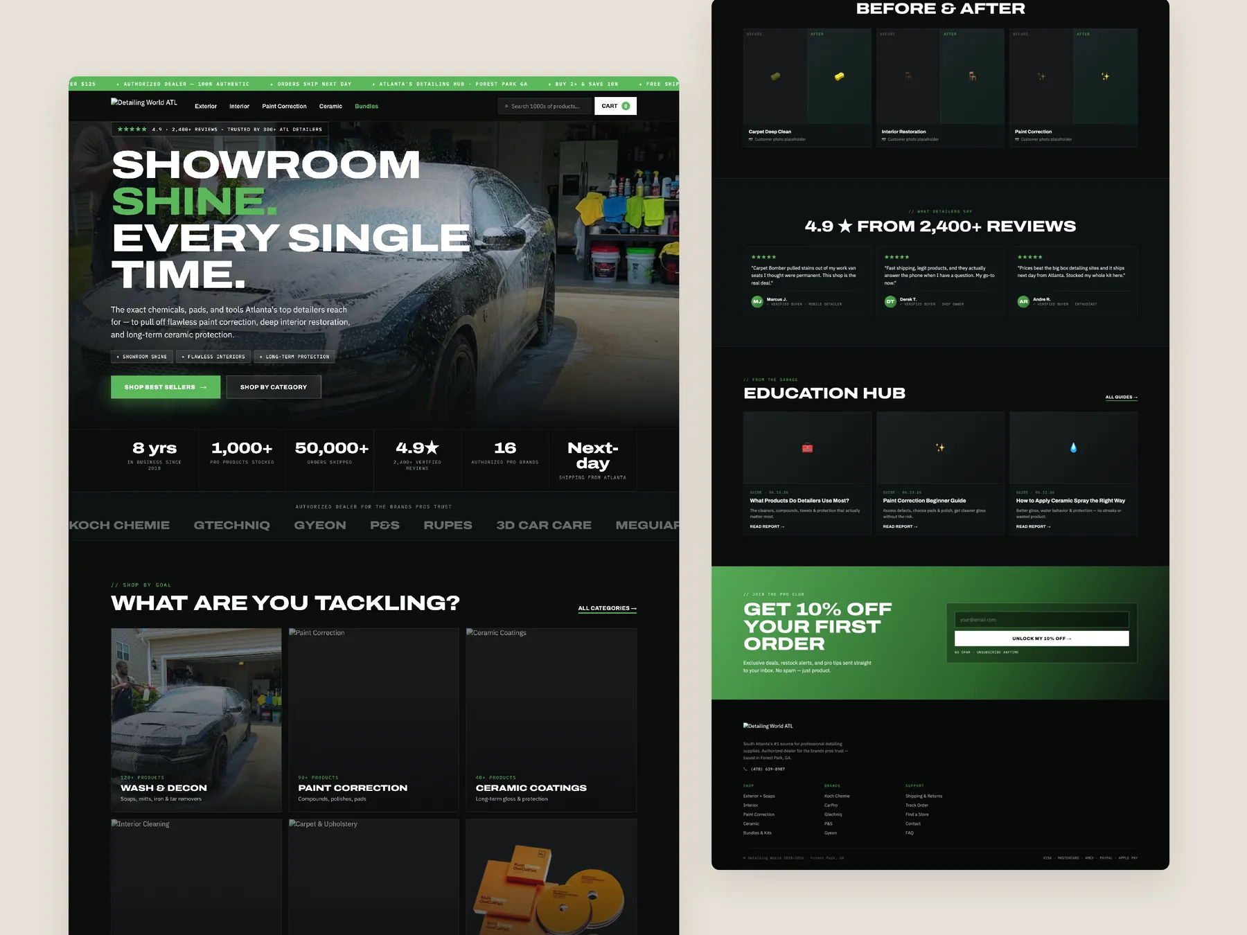 Detailing World Atlanta concept redesign: Homepage, two tall columns