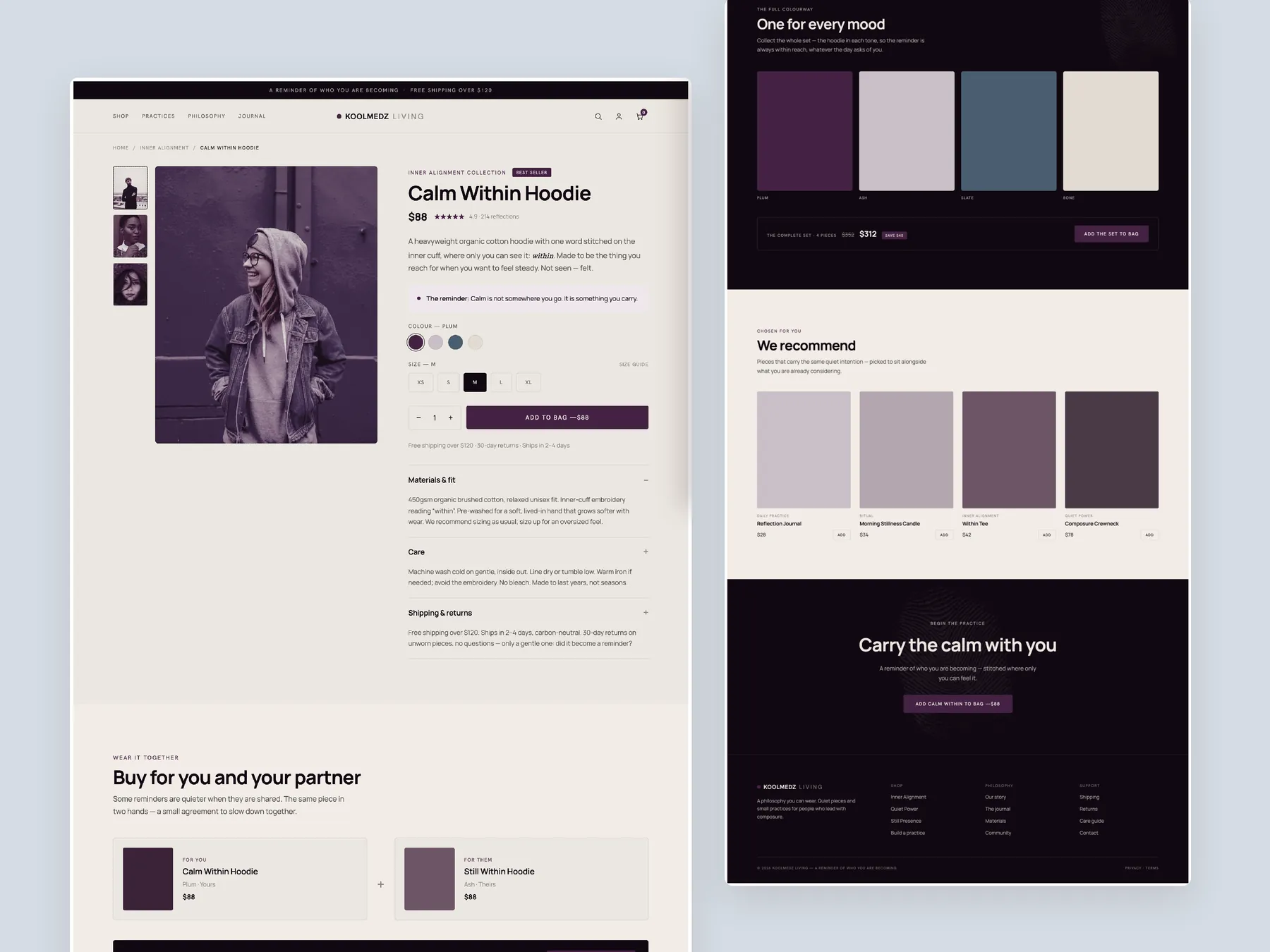 KoolMedz concept redesign: Product page, two tall columns