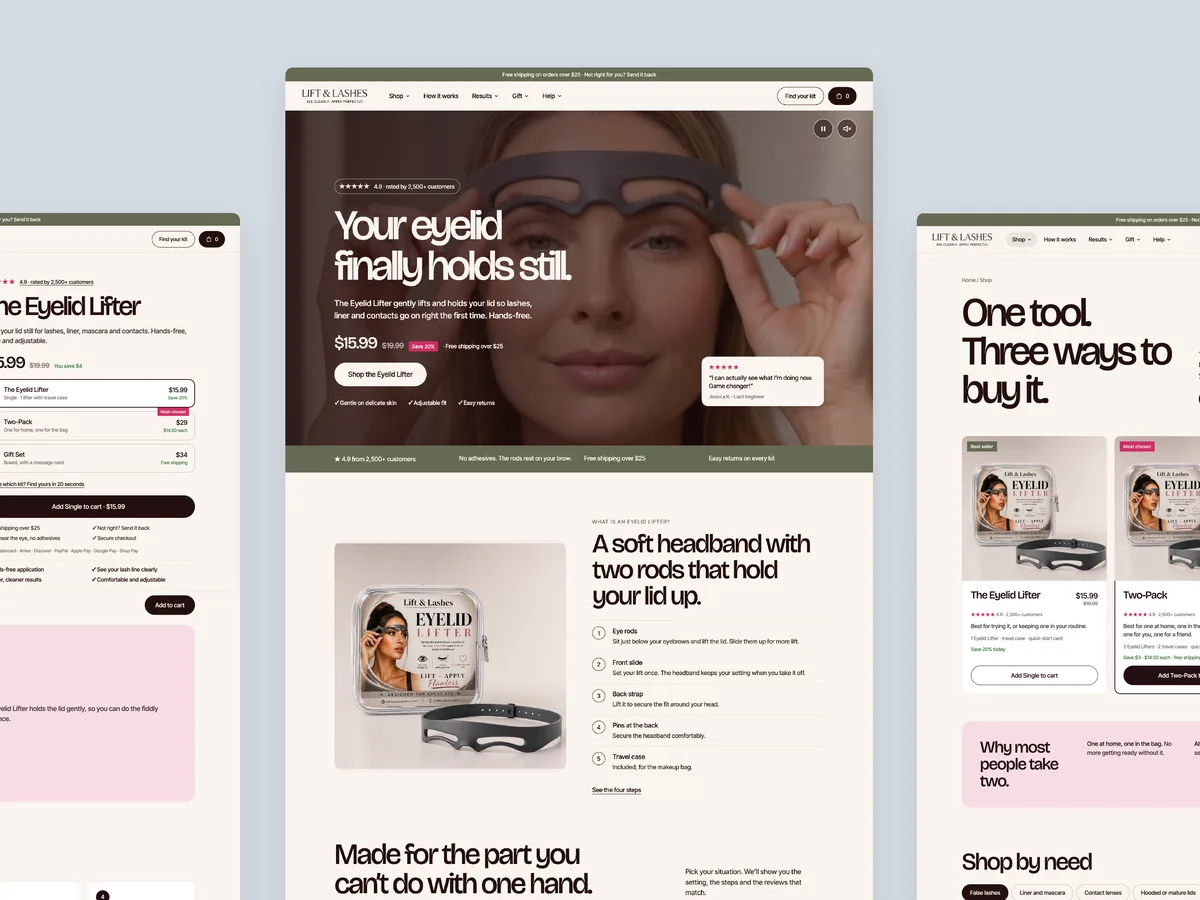 The Lift and Lashes CRO audit teardown
