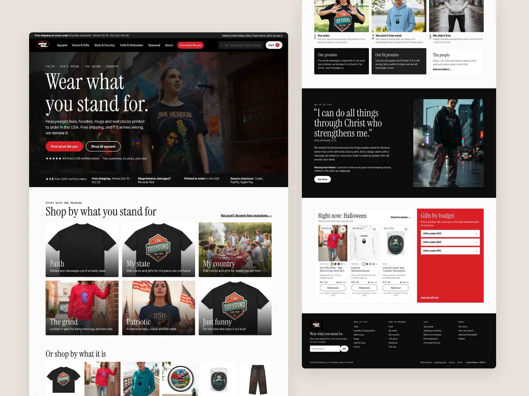 StrykZone concept redesign: Homepage, two tall columns