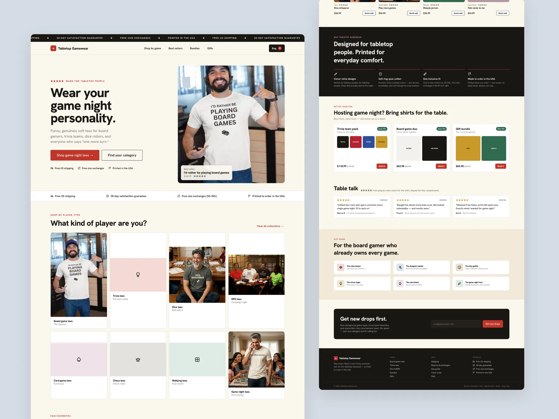 TableTop concept redesign: Homepage, two tall columns