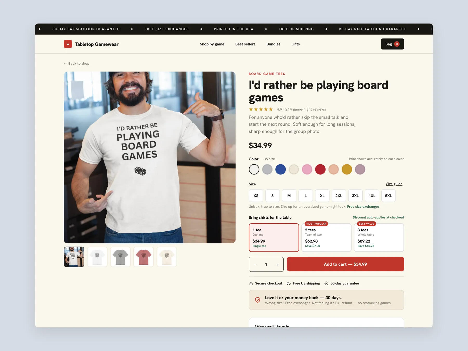 TableTop concept redesign: Product page first screen: header and buy box