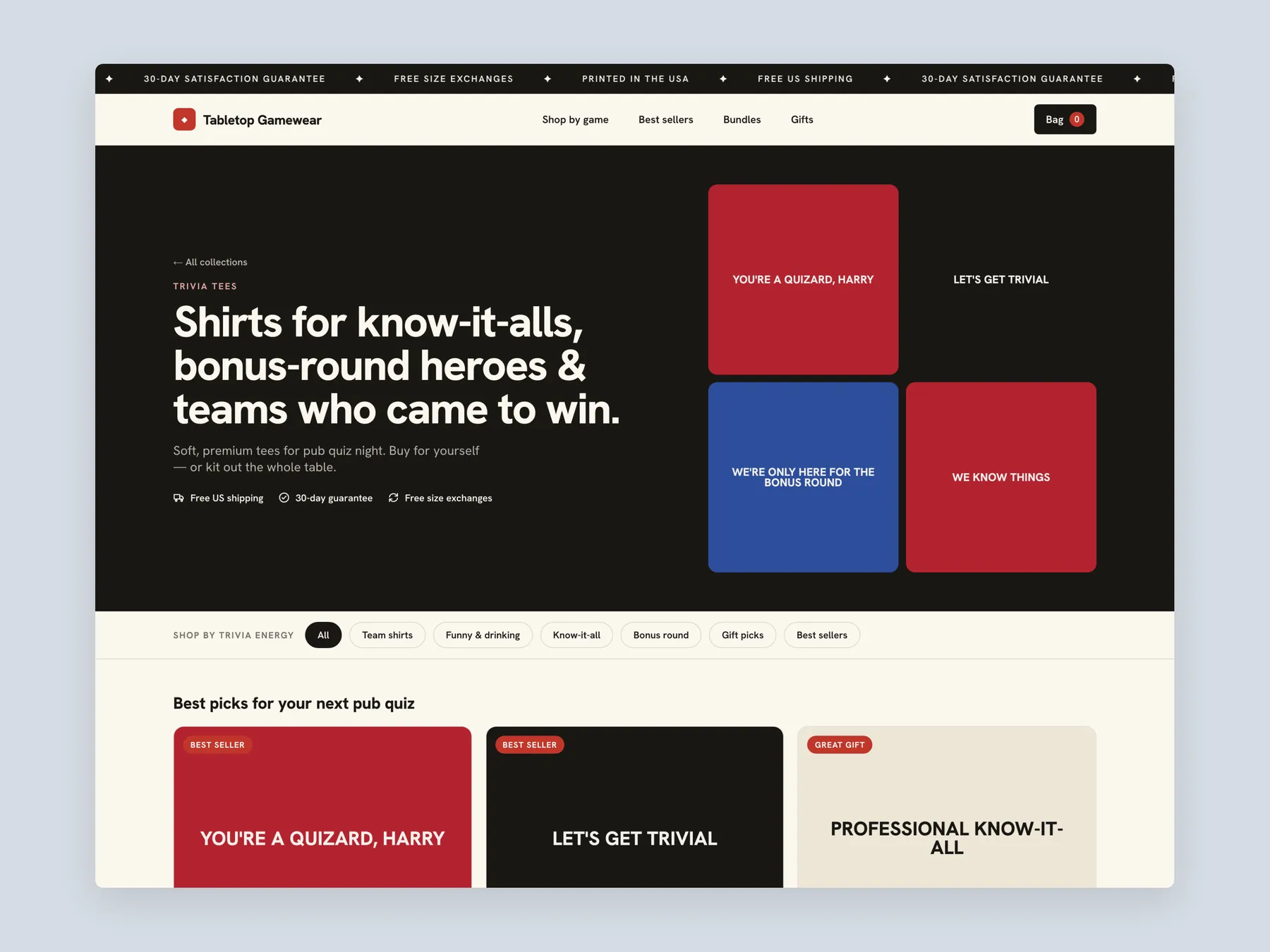 TableTop concept redesign: Collection page first screen: header, filters, first row