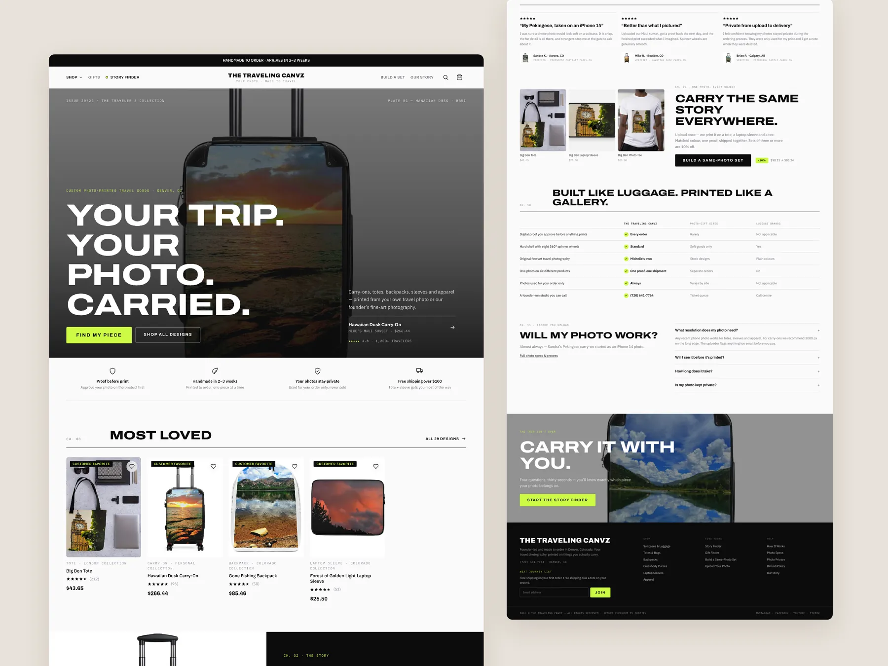 store-48 concept redesign: Homepage, two tall columns