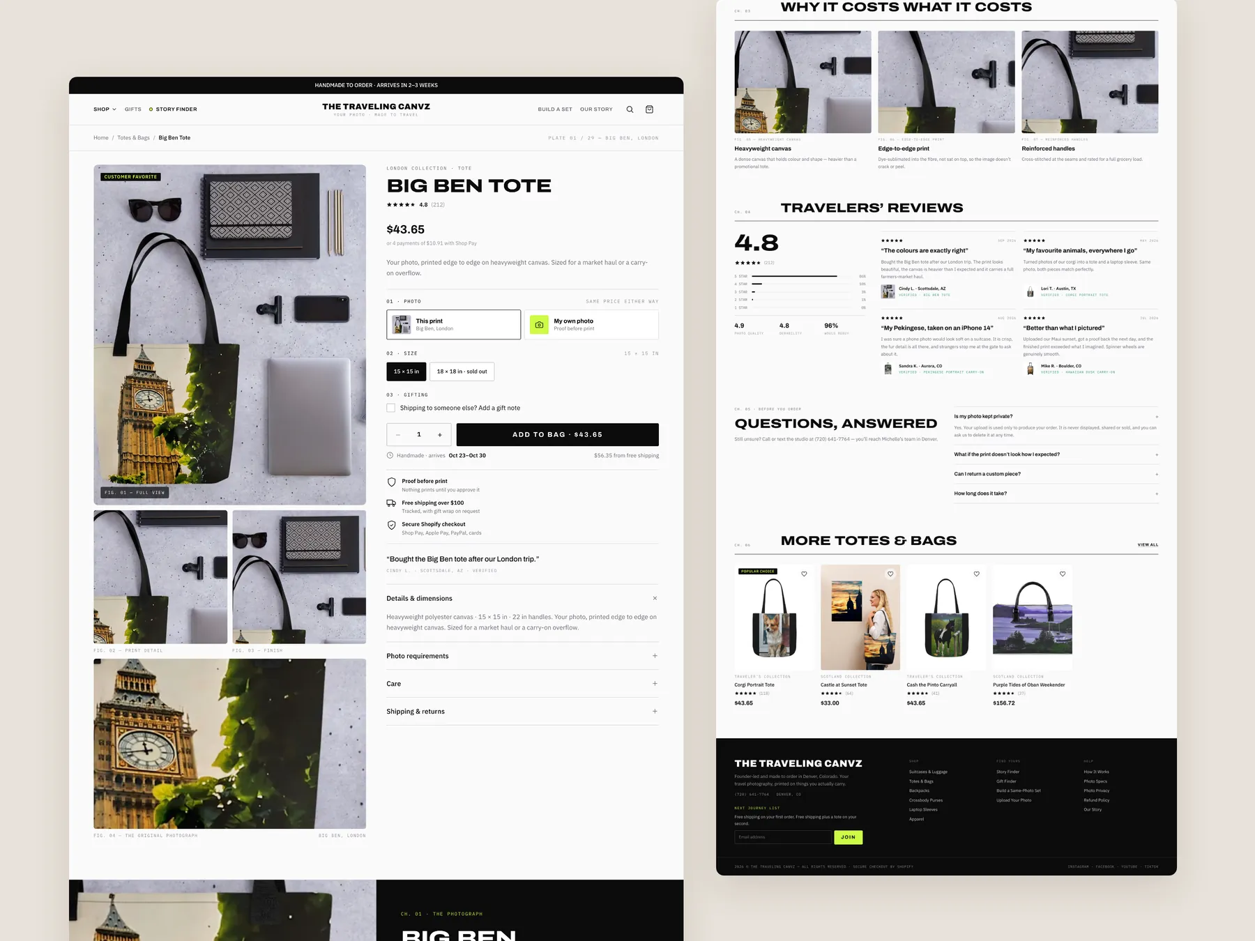 store-48 concept redesign: Product page, two tall columns
