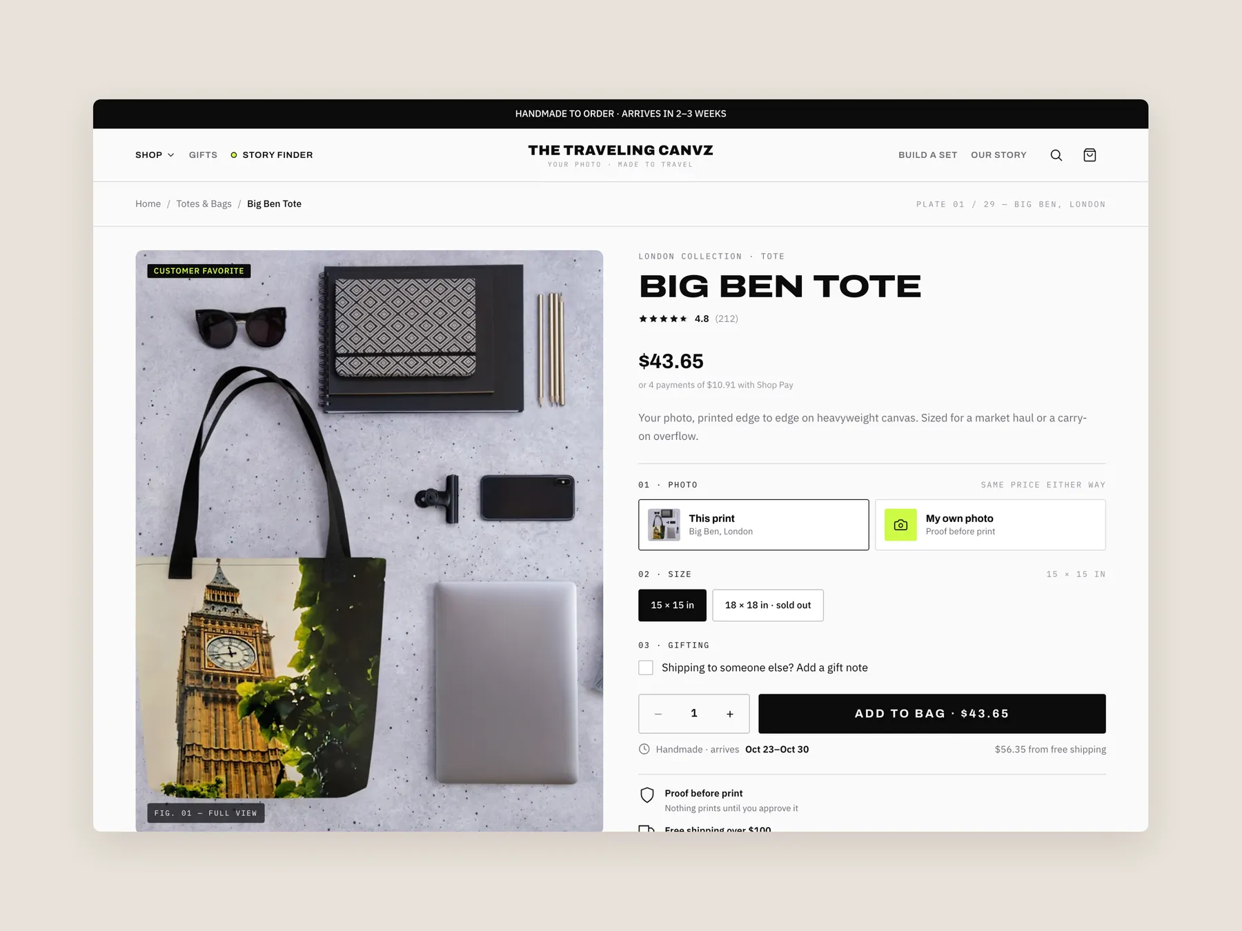 store-48 concept redesign: Product page first screen: header and buy box