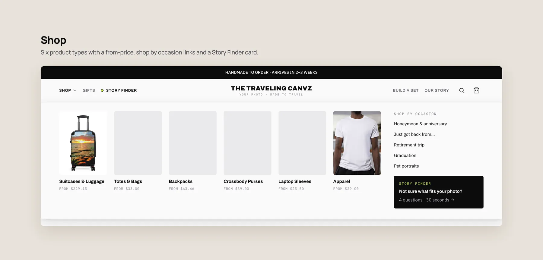 store-48 concept redesign: Shop mega menu open