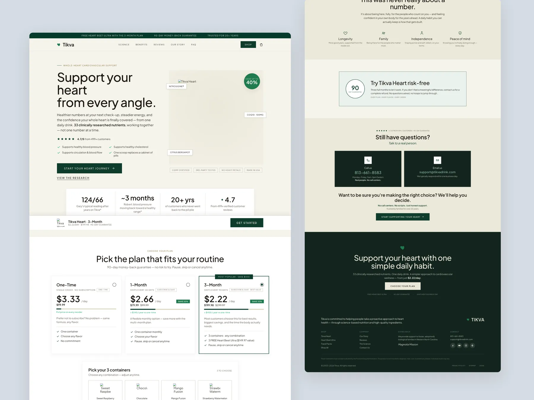 Tikva 2 concept redesign: Product page, second variant, two tall columns